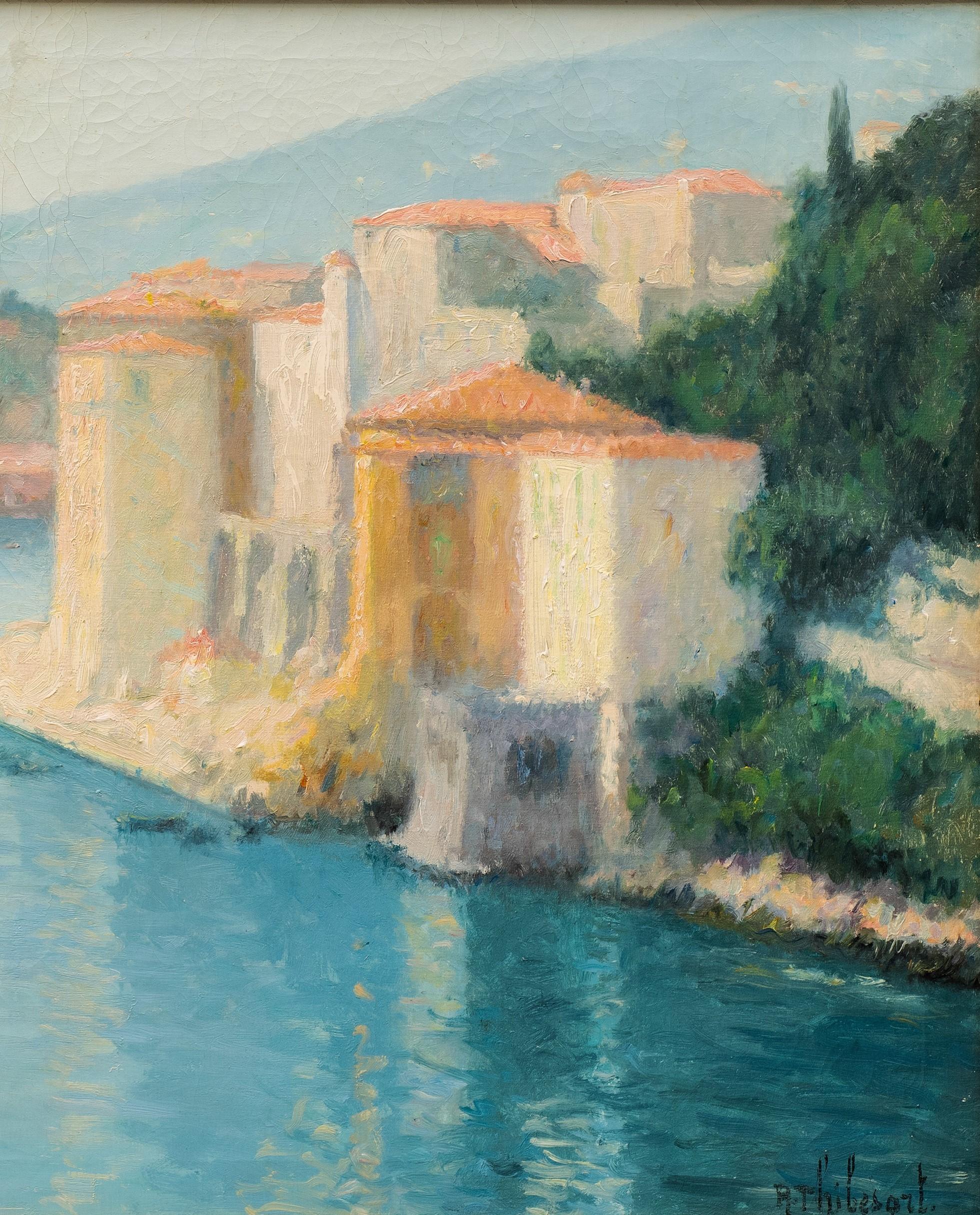 Ansicht von Villefranche-sur-Mer Raymond Thibesart Raymond Thibesart Raymond Thibesart (1874-1968) im Angebot 4