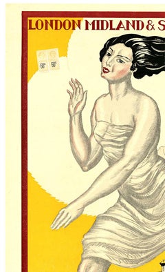 Original LONDON MIDLAND & SCOTISH RAILWAY - LMS, 1925 vintage railroad poster