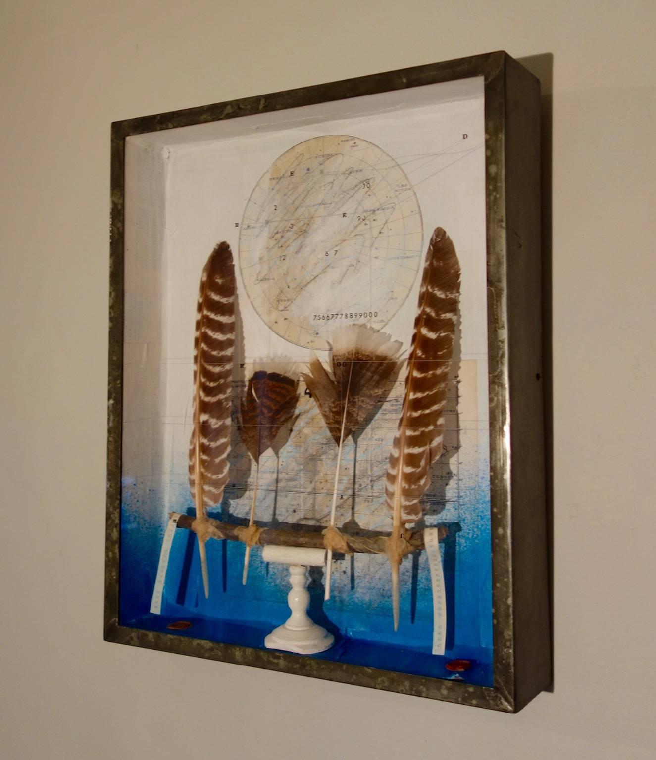 This artwork ships from our New York City location.

This is a Mixed Media Assemblage by the well-known German born
artist Raymond Waydelich who lives in France. It is Signed and Dated Verso. Presently he has a museum exhibition at the STÄDTISCHE