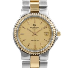 Raymond Weil Amadeus 200 Steel 18K Gold-Plated Gold Dial Quartz Mens Watch 9203