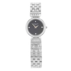 Raymond Weil Chorus Edelstahl-Quarz-Damenuhr mit schwarzem Zifferblatt 5890-ST-20082