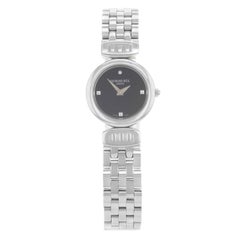 Raymond Weil Chorus Montre pour femme à cadran noir en acier inoxydable et quartz 5890-ST-20082