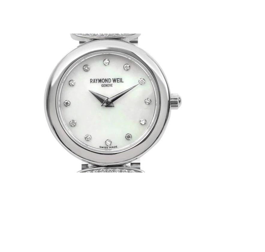 Raymond Weil Chorus Diamond Stainless Steel Watch In Excellent Condition For Sale In New York, NY