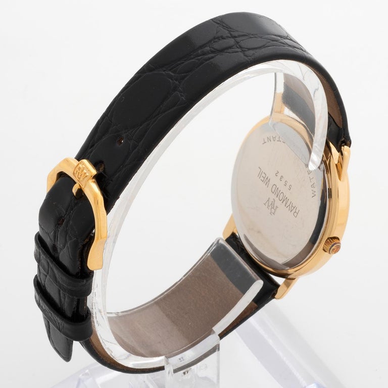 Raymond Weil Dresswatch Ref 5532, Quartz, 32mm, Gold Capped, Art Deco Style  1992 at 1stDibs