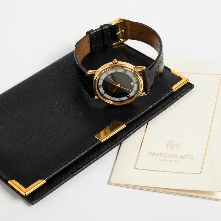 Raymond Weil Dresswatch Ref 5532, Quartz, 32mm, Gold Capped, Art Deco Style  1992 at 1stDibs