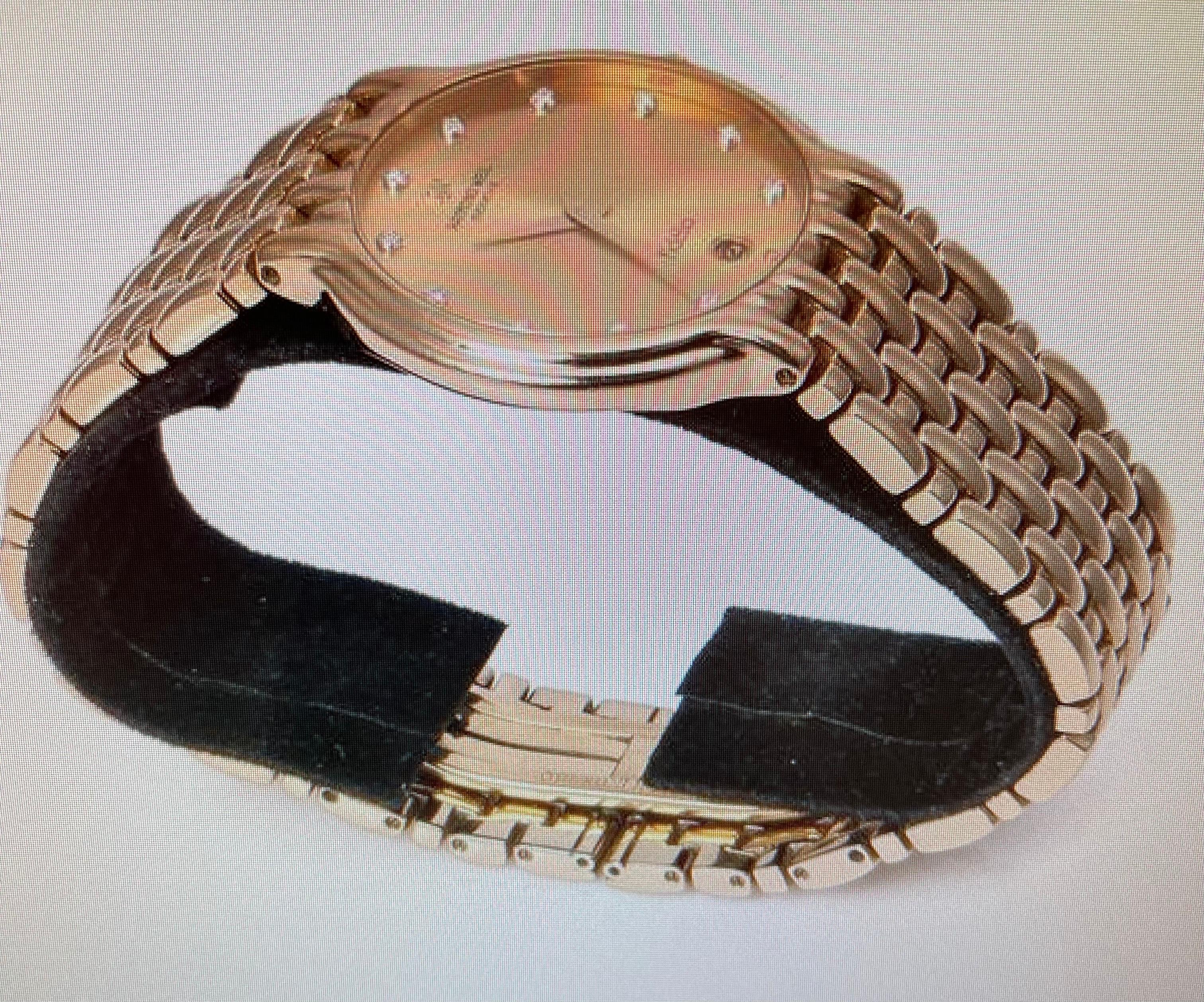 Round Cut Raymond Weil Fidelio 18K Gold Electroplated Watch with Date & Diamonds