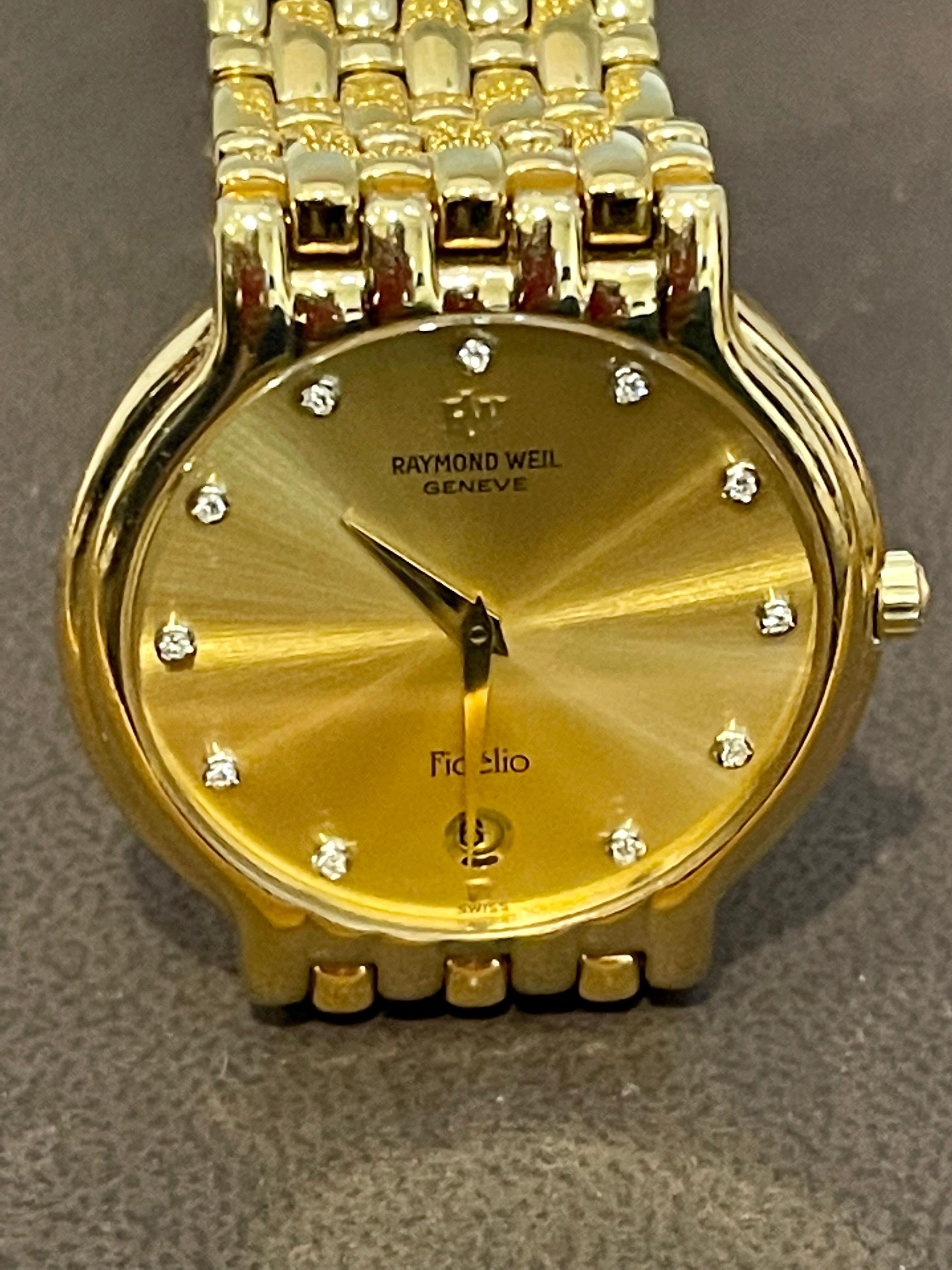 Raymond Weil Fidelio 18K Gold Electroplated Watch with Date & Diamonds 1