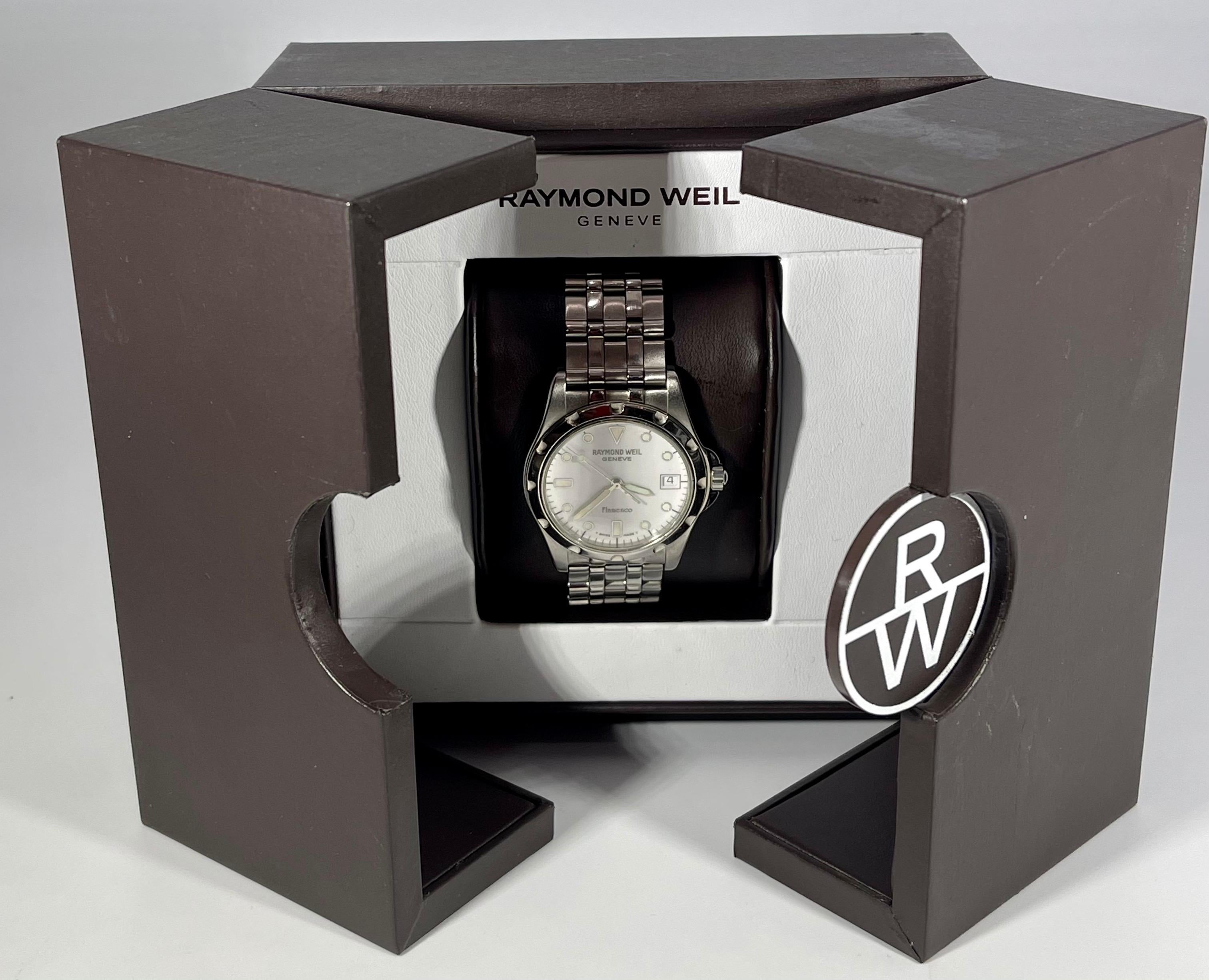 Raymond Weil Flamenco Stainless Steel Watch with Date & Box 3