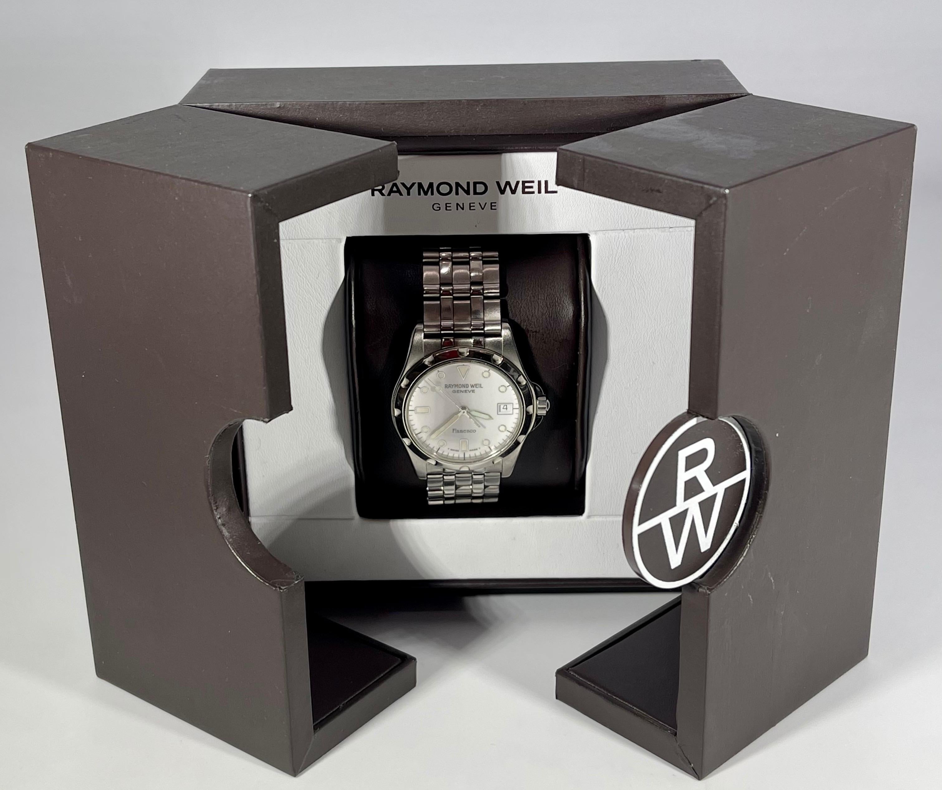 Raymond Weil Flamenco Stainless Steel Watch with Date & Box 4