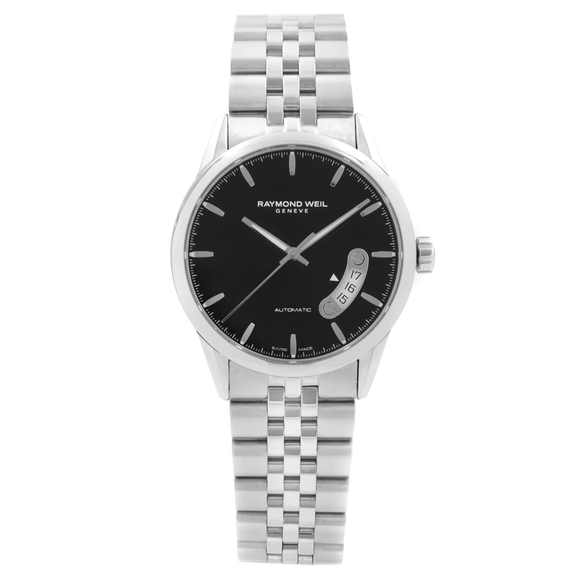 Raymond Weil Freelancer Steel Black Dial Automatic Mens Watch 2770-ST-20011 For Sale