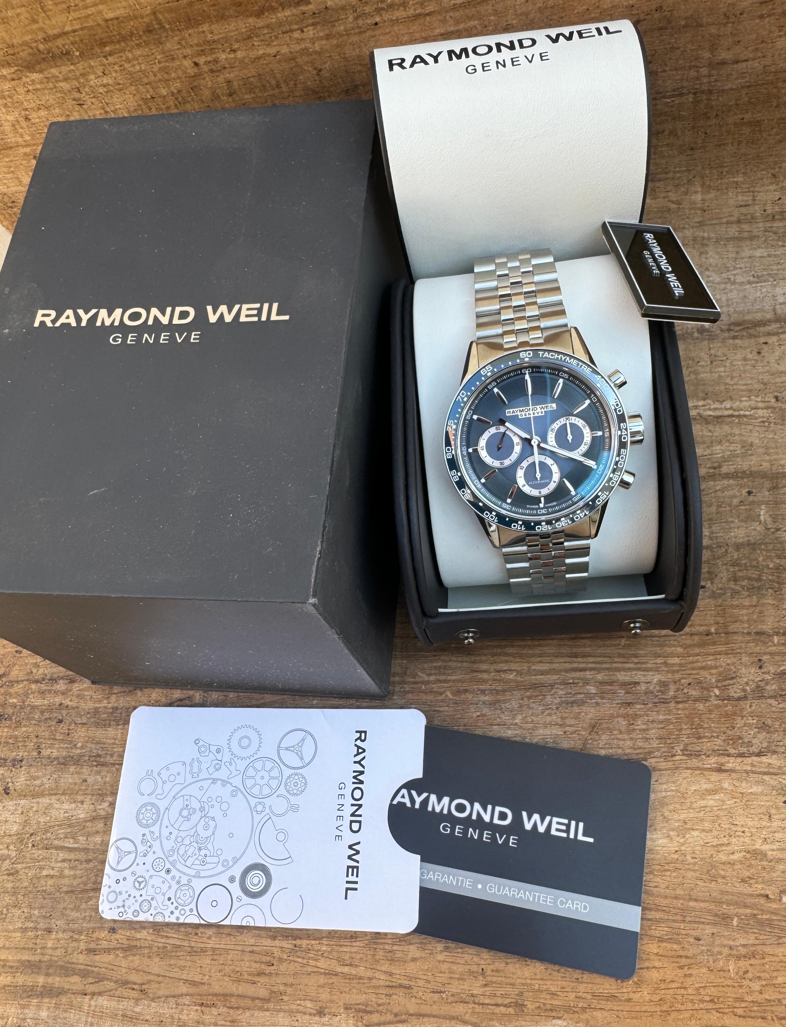 Raymond Weil Freelancer Chronograph 7741-ST3-50021 Montre complète Excellent état - En vente à Toronto, CA
