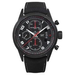 Retro Raymond Weil Freelancer PVD Steel Chronograph Black Dial Men Watch 7730-BK-05207