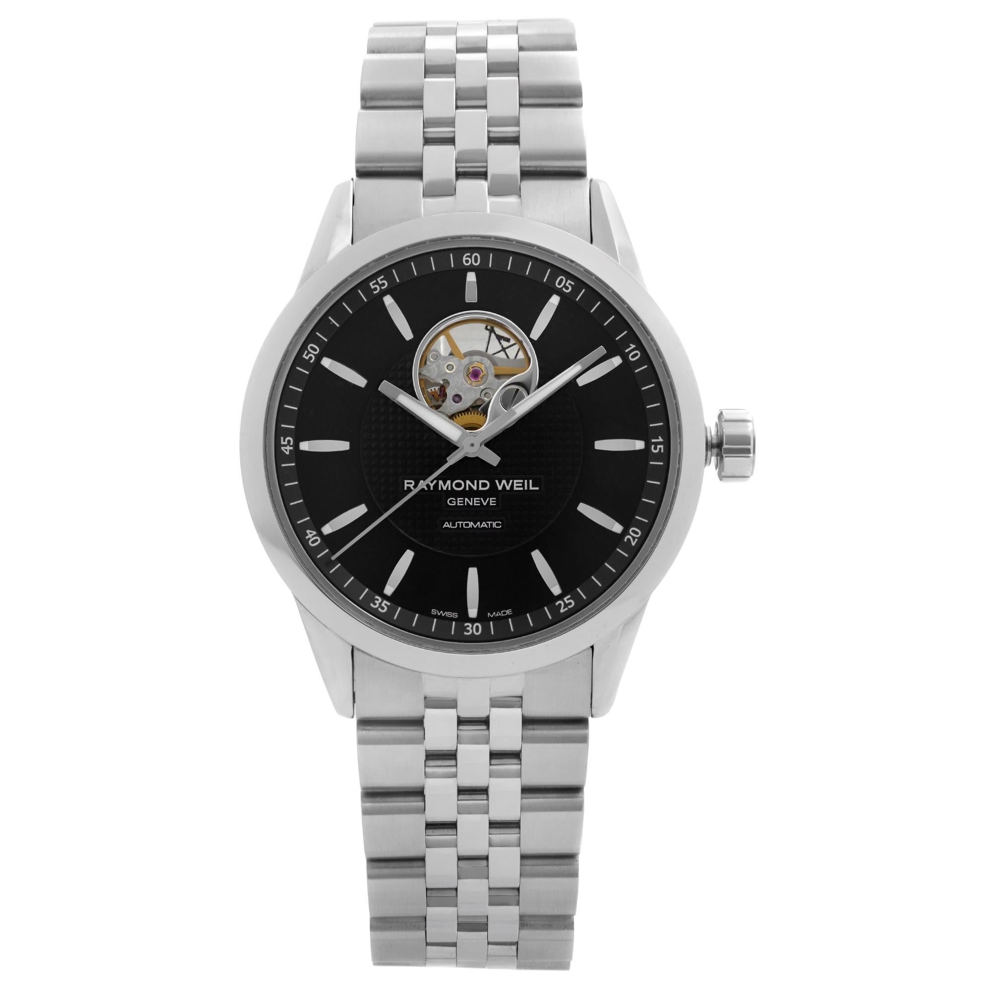 Raymond Weil Freelancer Steel Black Dial Automatic Mens Watch 2710-ST-20021 For Sale