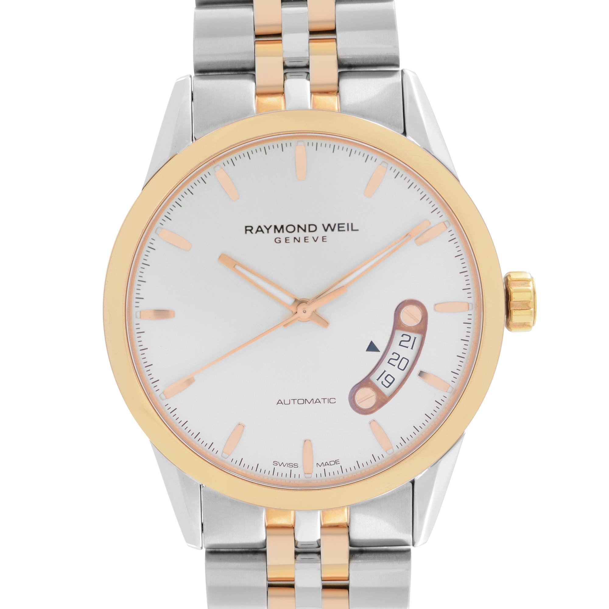 Store Display Model. The Watch Might Have Insignificant Blemishes on Gold Tone Parts. Original Box and Papers are Included. Covered by a 2-year Chronostore Warranty. 

Details:
MSRP 1850
Brand RAYMOND WEIL
Department Men
Model Number