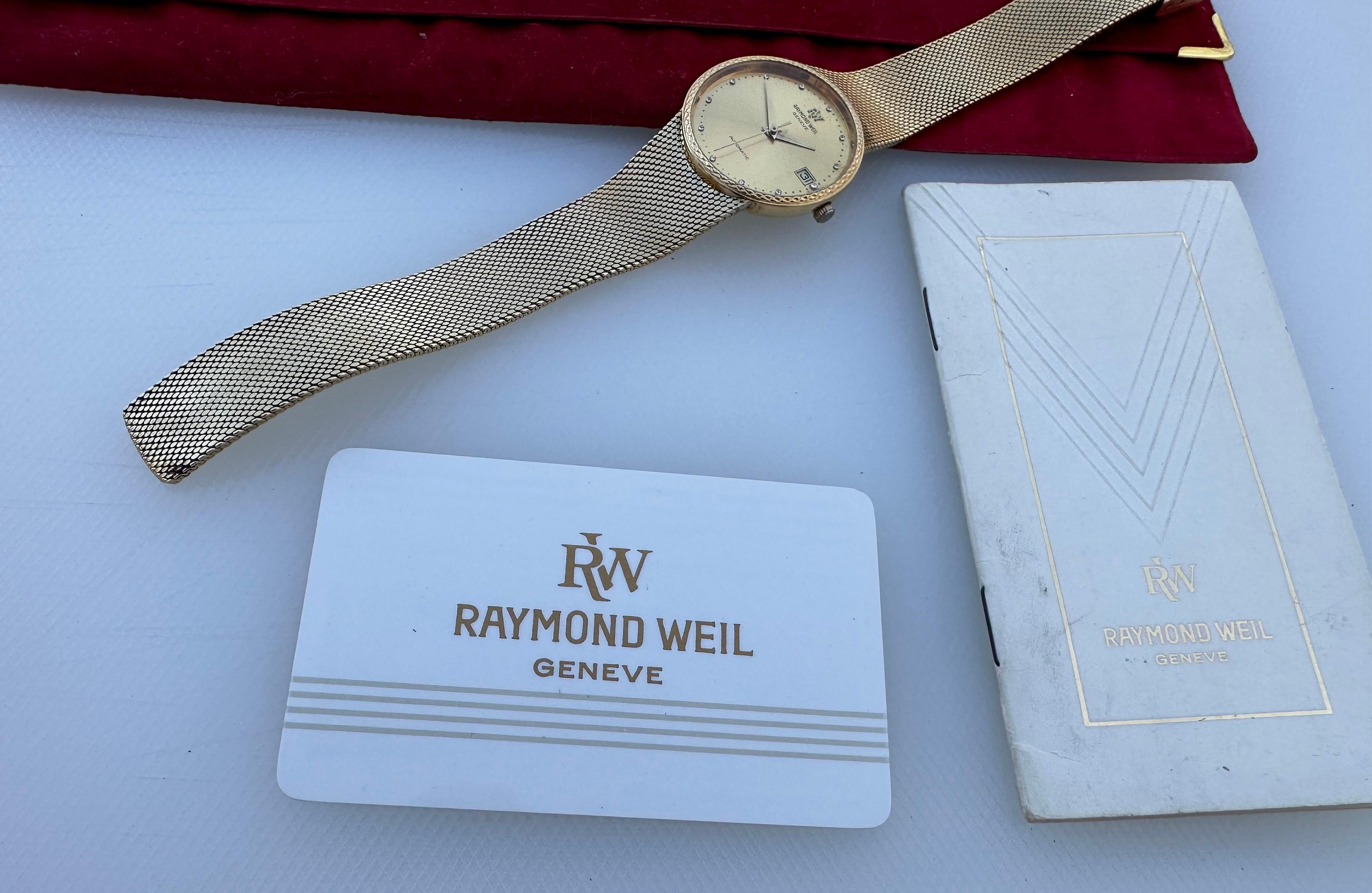 Men's Raymond Weil Geneve Automatic 18K Gold Plated Ref 2807 Watch For Sale