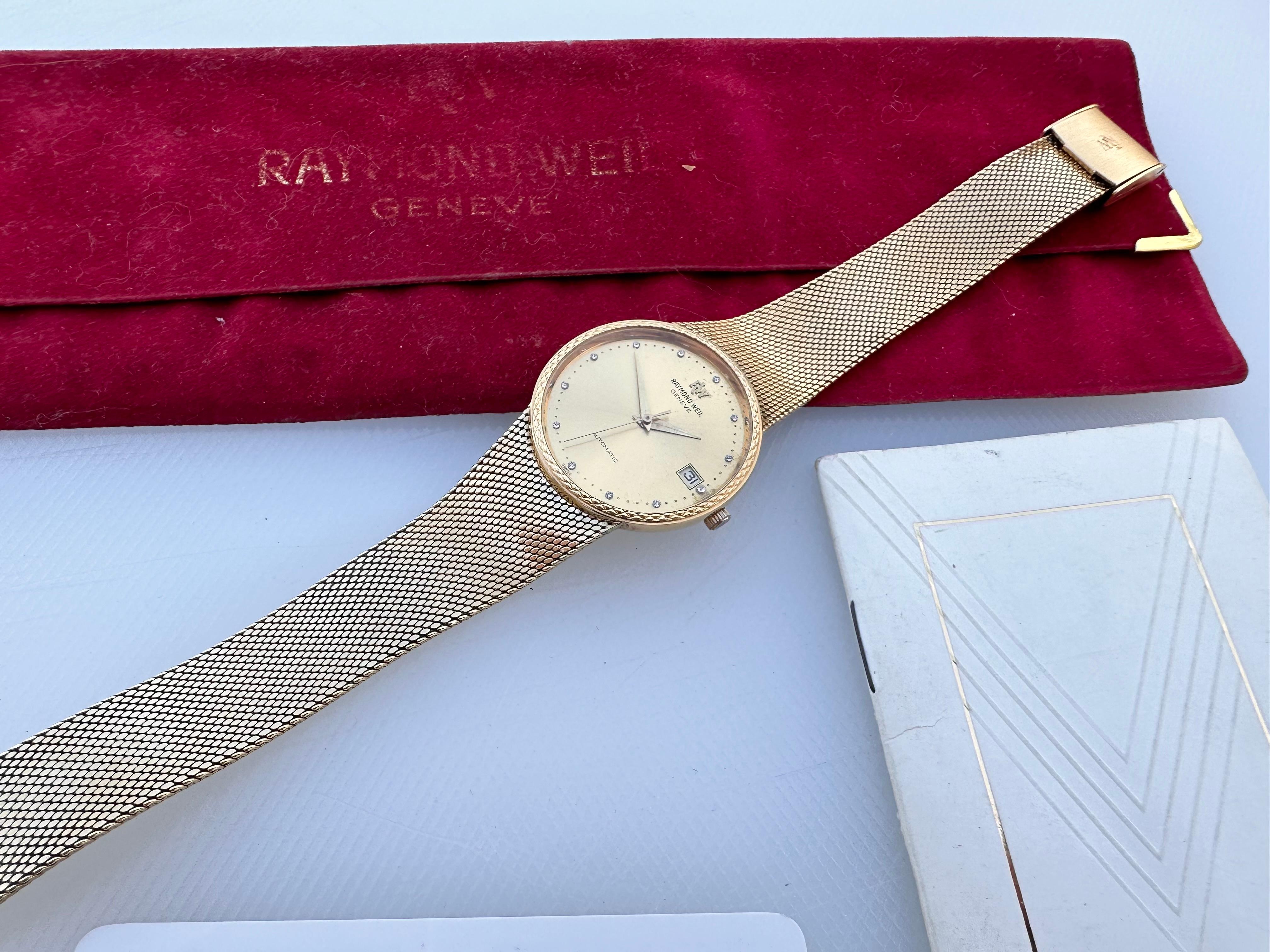 Raymond Weil Geneve Automatic 18K Gold Plated Ref 2807 Watch For Sale 1