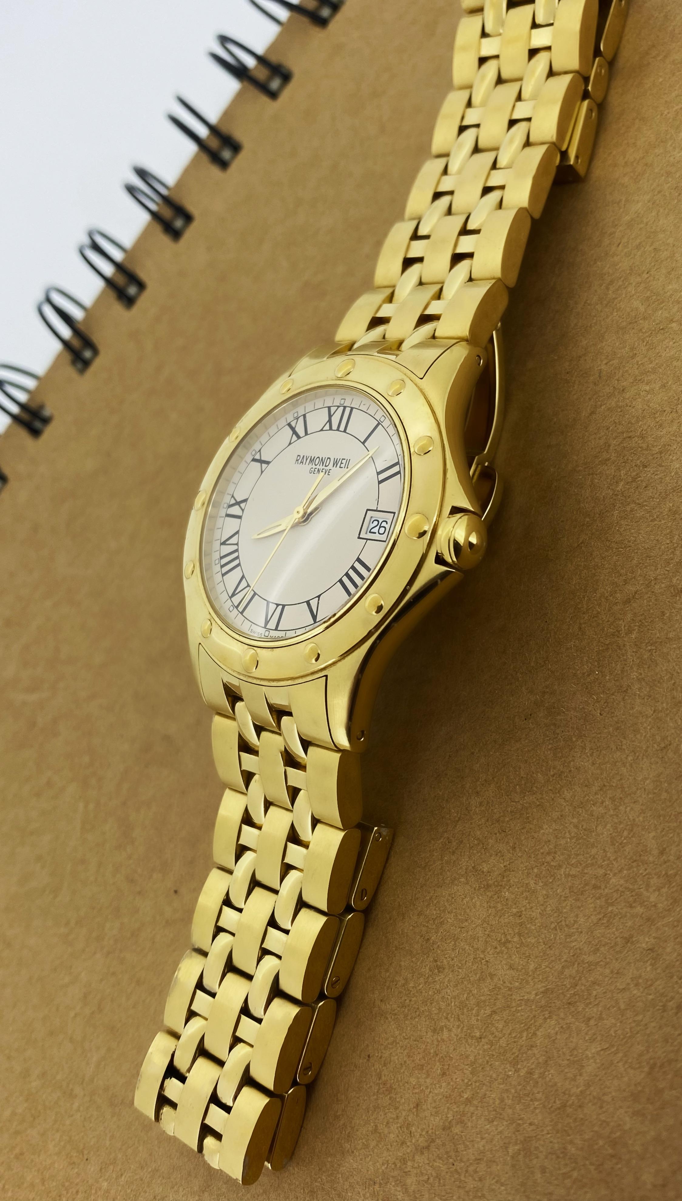 Raymond Weil Geneve ref 5590 Collection Tango 38mm Quarz Herrenuhr mit Datum im Angebot 2