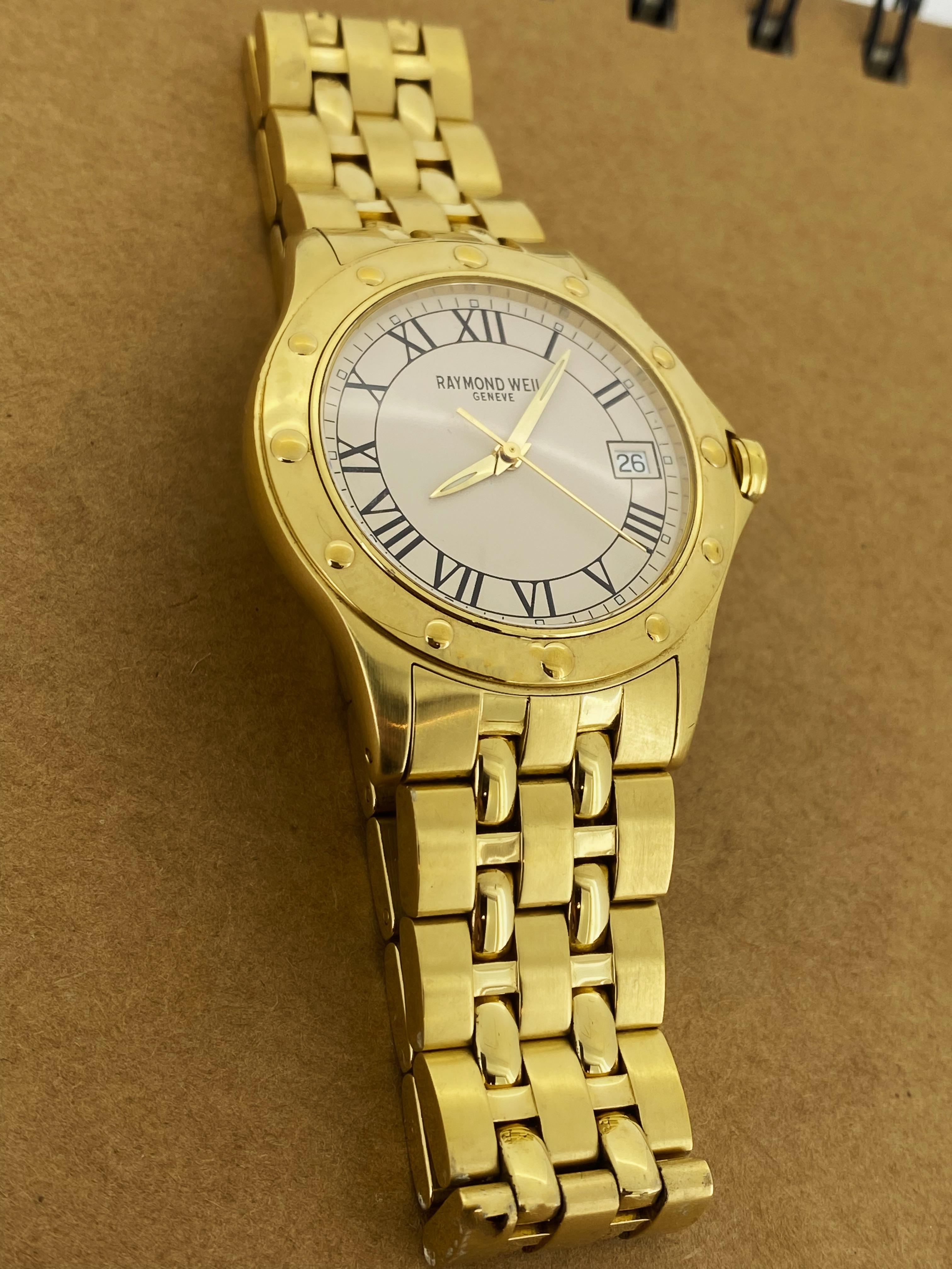 Raymond Weil Geneve ref 5590 Collection Tango 38mm Quarz Herrenuhr mit Datum im Angebot 4