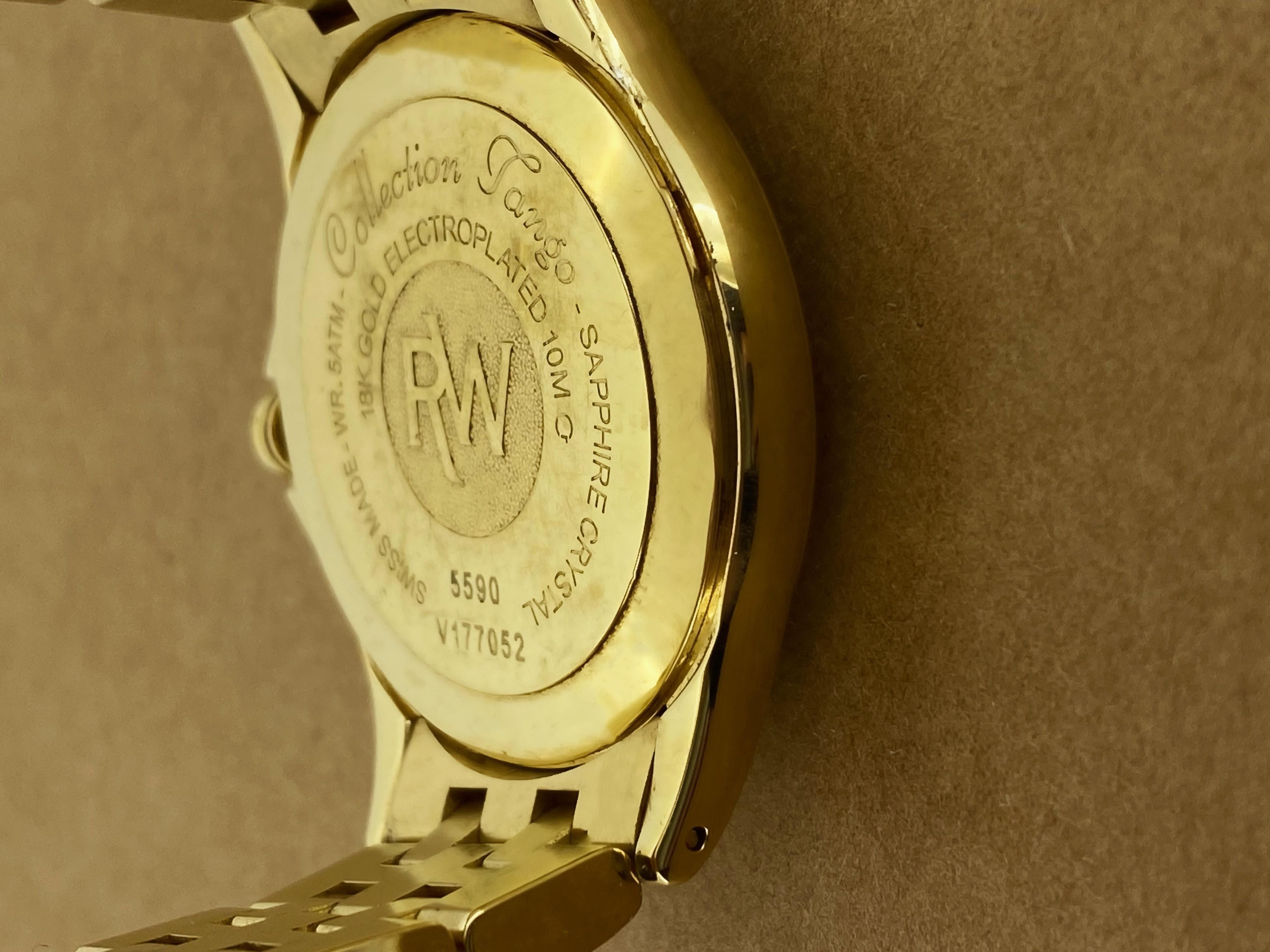 Raymond Weil Geneve ref 5590 Collection Tango 38mm Quarz Herrenuhr mit Datum im Angebot 5