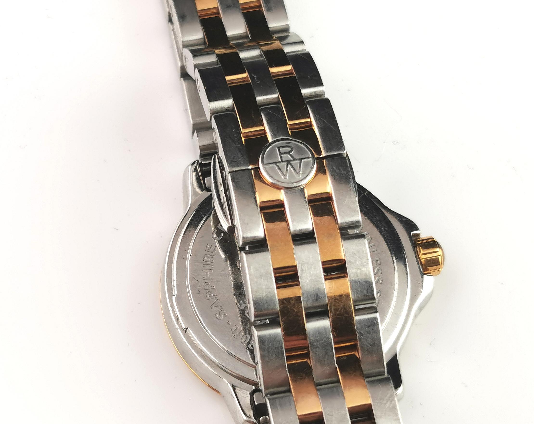 Raymond Weil ladies Maestro wristwatch, rose gold plate stainless steel, Diamond In Good Condition For Sale In NEWARK, GB