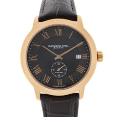 Raymond Weil Maestro Leather Steel Black Automatic Watch 2238-PC5-00209