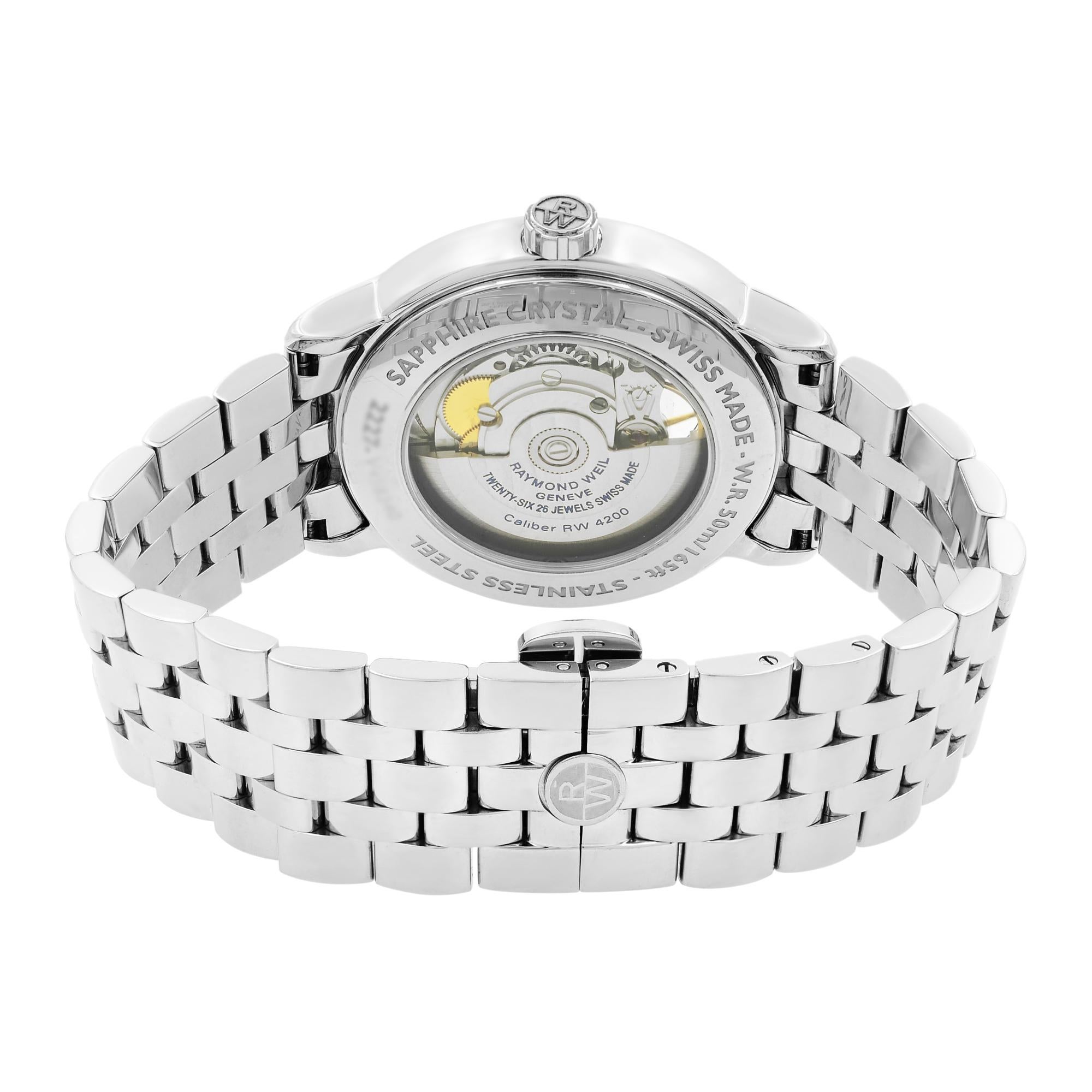 Raymond Weil Maestro Orologio da uomo automatico in acciaio trasparente 2227-ST-65001 in vendita 1