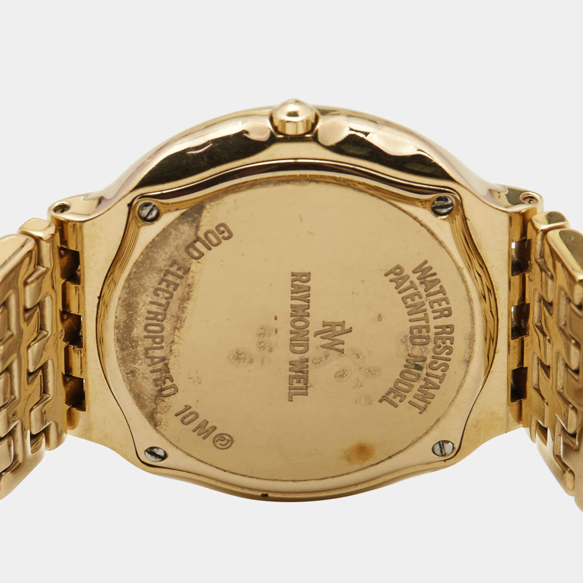 Raymond Weil Mother Of Pearl Crystal Gold Plated 4802 Wristwatch 33 mm at 1stDibs raymond weil 4802 price 4802 movement raymond weil used watches