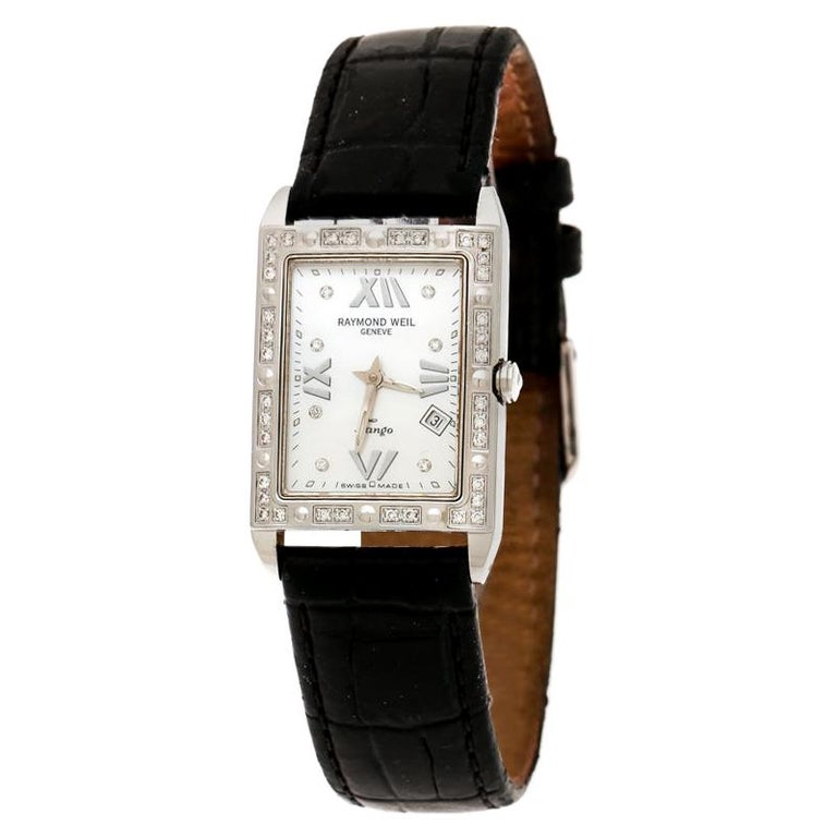 Raymond Weil Mother of Pearl Diamonds Tango 5981 Women's Wristwatch 23 ...