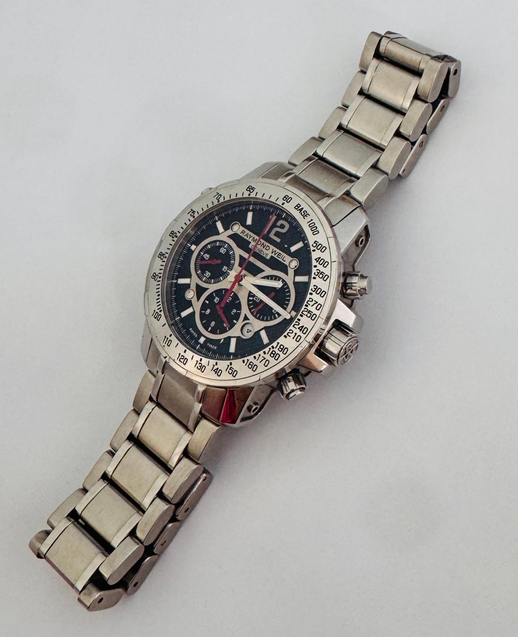 Raymond Weil Nabucco 7800 Cronografo Automatico

Marchio: Raymond Weil

Model: Nabucco

Numero di riferimento: 7800

Paese di produzione: Svizzera

Movimento: Automatico

Materiale della cassa: Acciaio inossidabile

Misure : Larghezza della cassa: