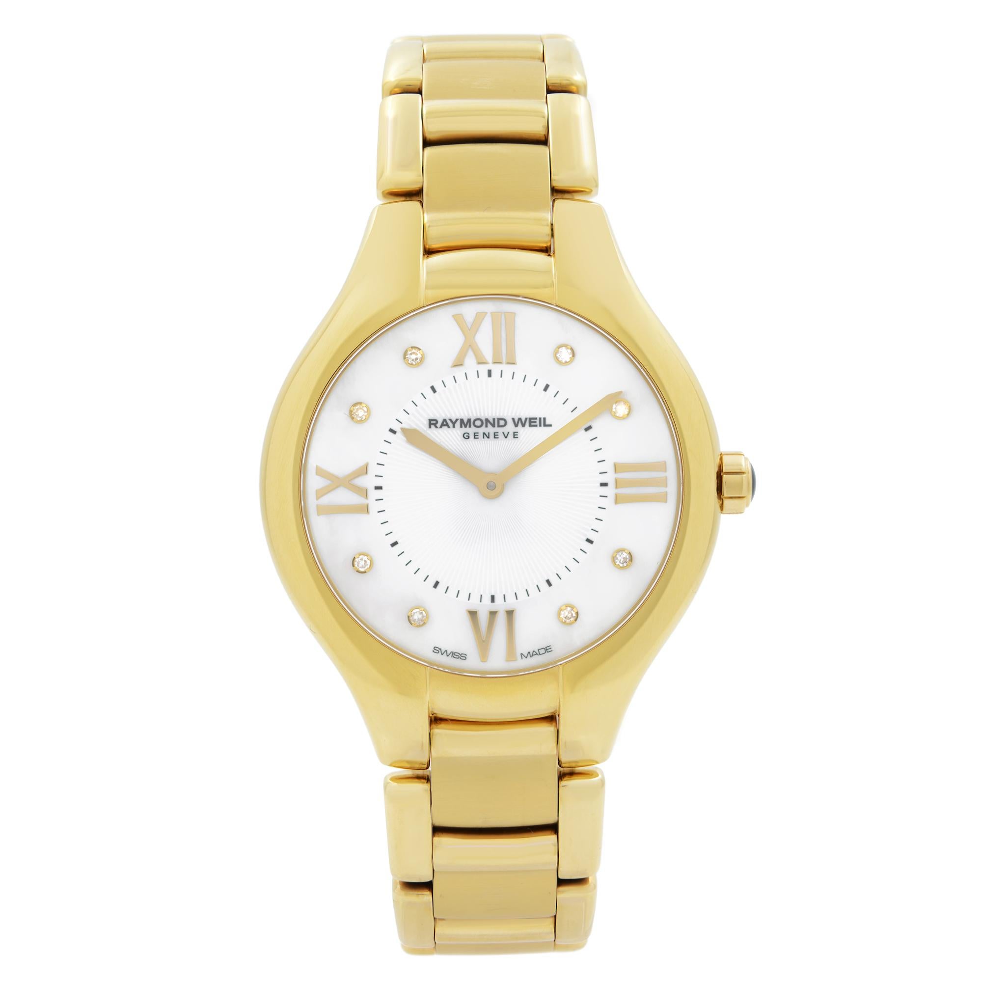 Raymond Weil Noemia Gold PVD Steel Diamond MOP Dial Ladies Watch 5136-P-00995