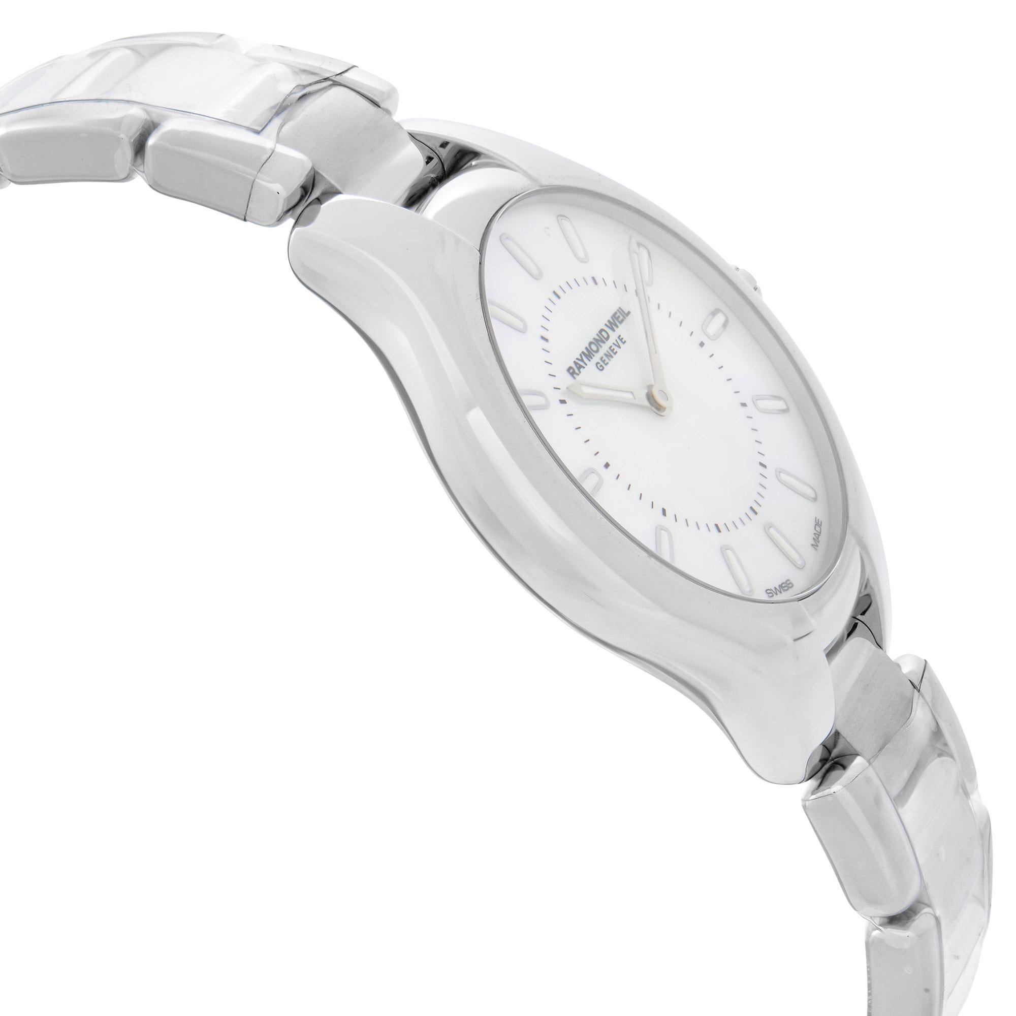 Women's Raymond Weil Noemia Stainless Steel MOP Dial Quartz Ladies Watch 5132-ST-97001