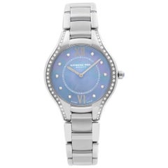 Raymond Weil Montre à quartz pour femme Noemia en acier et diamant bleu MOP 5132-STS-00955