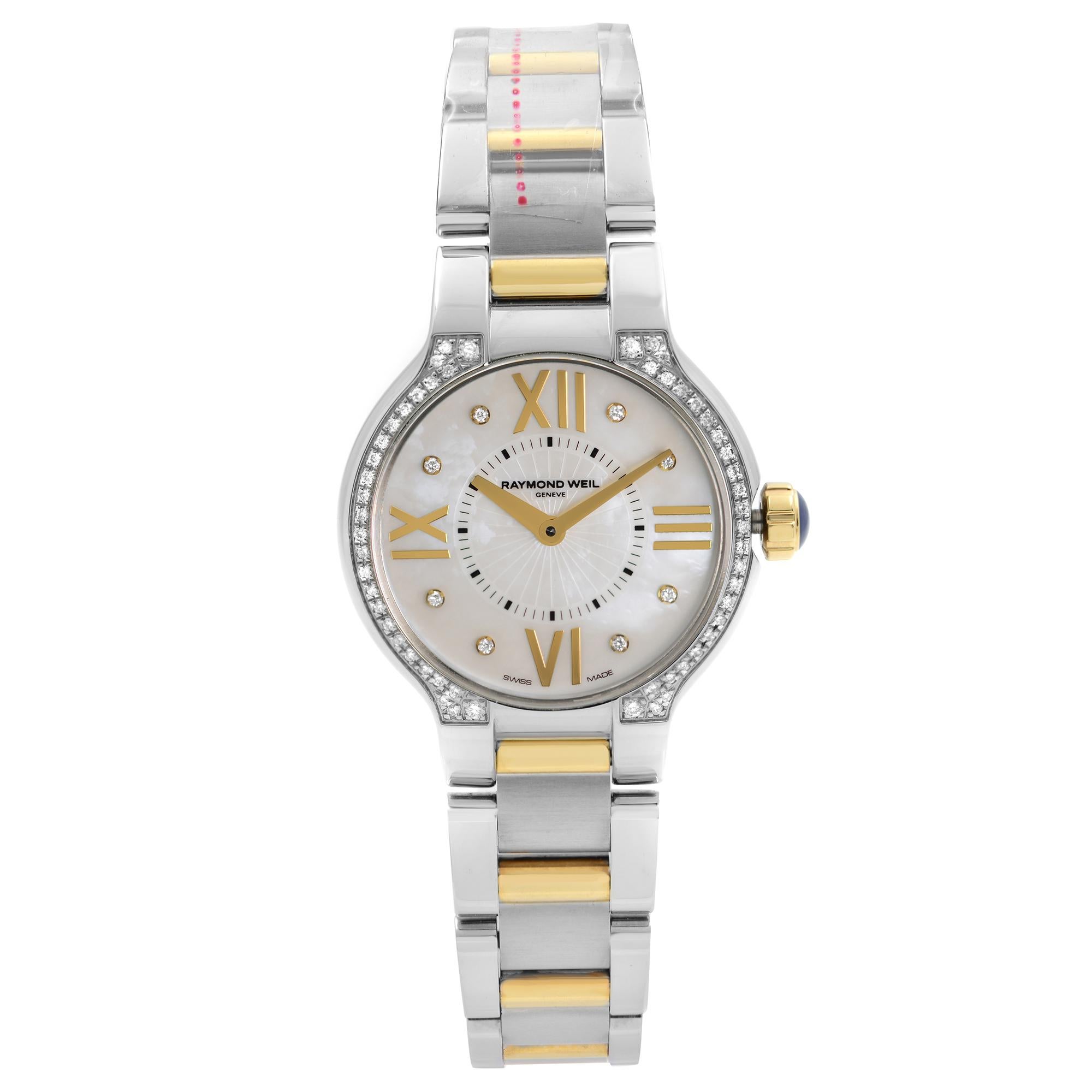 Raymond Weil Montre Tango en acier bicolore à cadran MOP et quartz pour femme 5799SPS00995