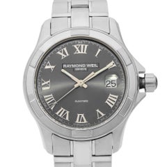 Raymond Weil Parsifal Grey Roman Dual Steel Automatic Mens Watch 2970-ST-00608