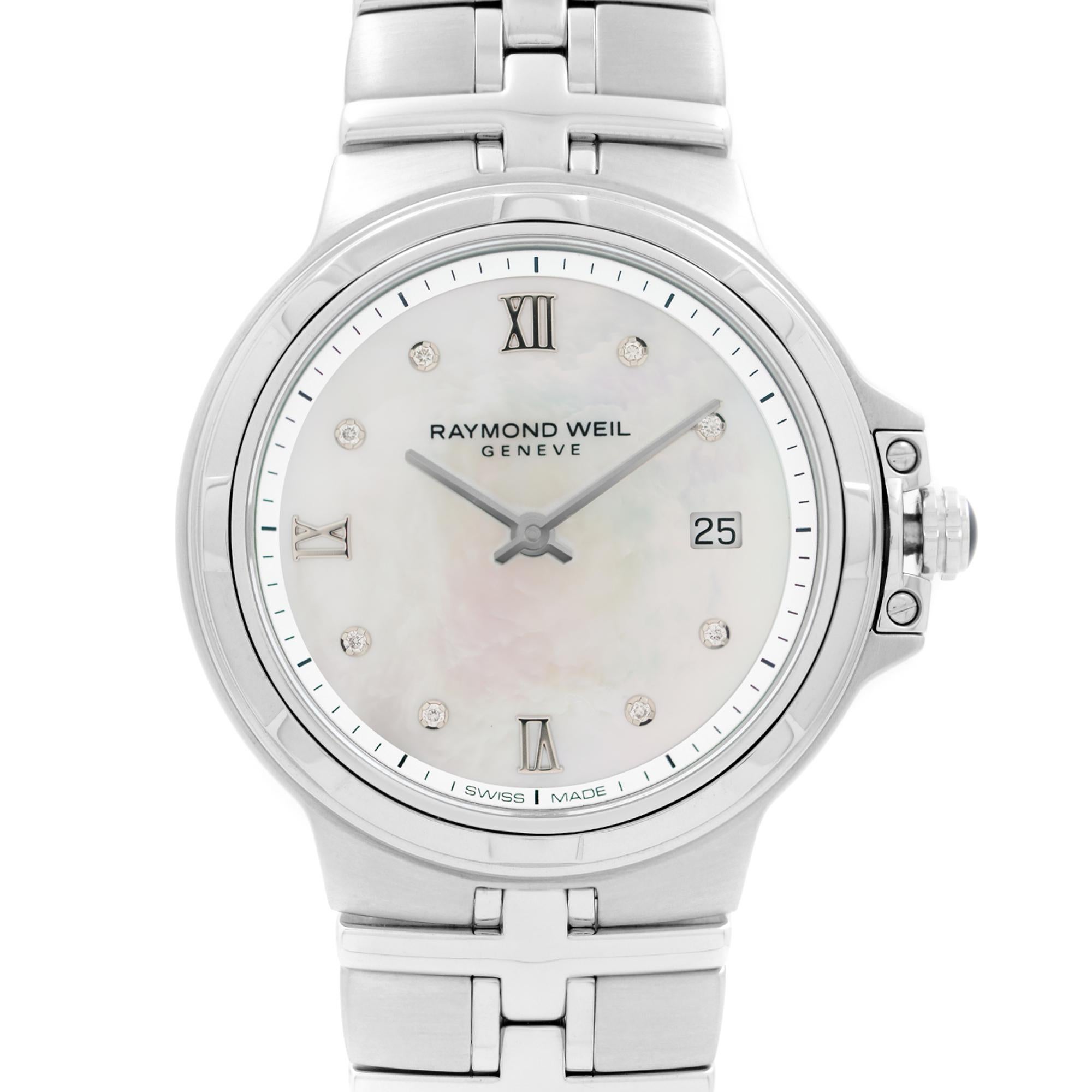 The watch has never been worn or used. Comes with an original box and papers. 


MSRP 1550
Brand RAYMOND WEIL
Department Women
Model Number 5180-ST-00995
Country/Region of Manufacture Switzerland
Model Raymond Weil Parsifal
Style