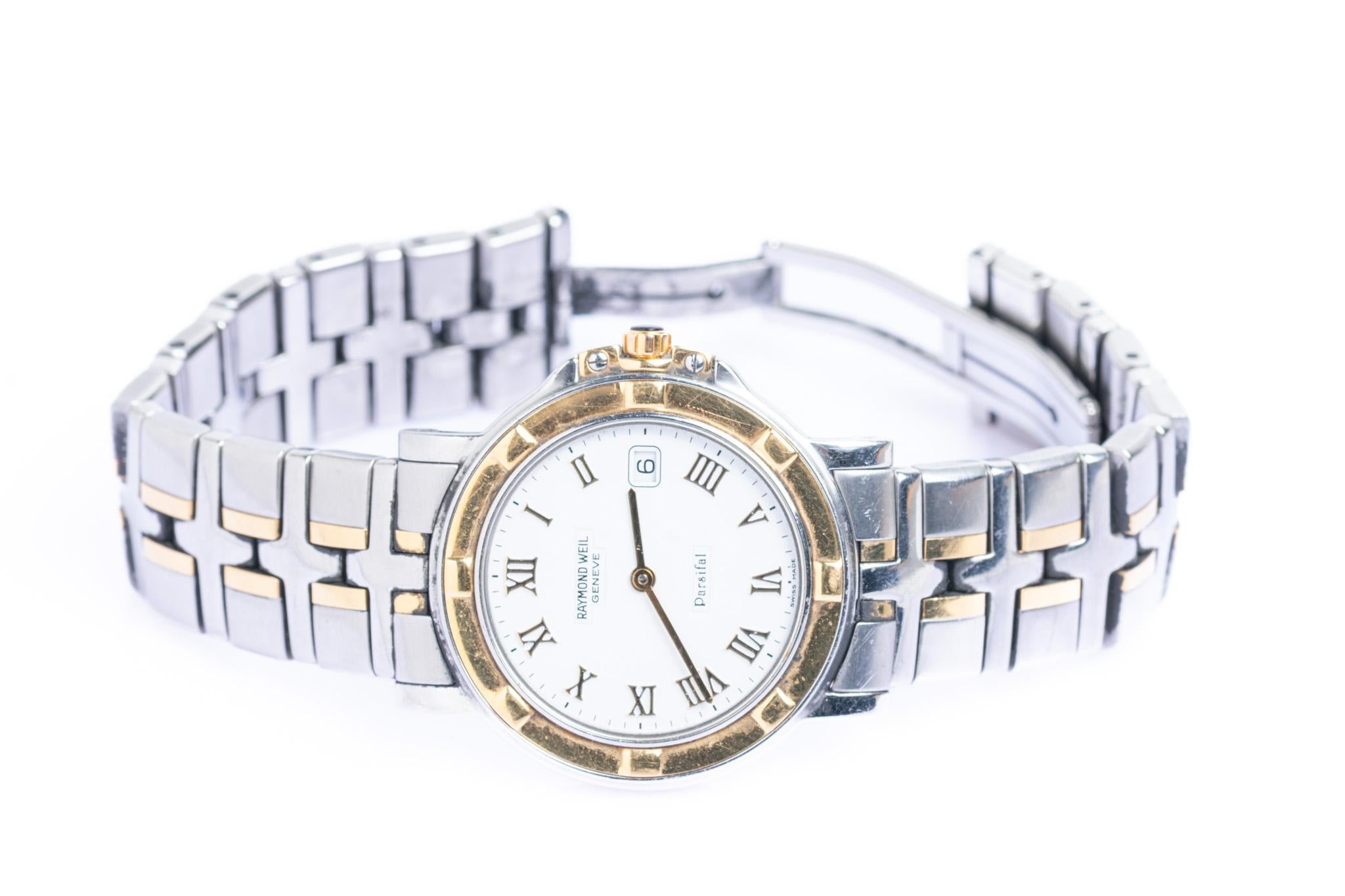 Montre Raymond Weil Parsifal bicolore en acier inoxydable et or en vente 1