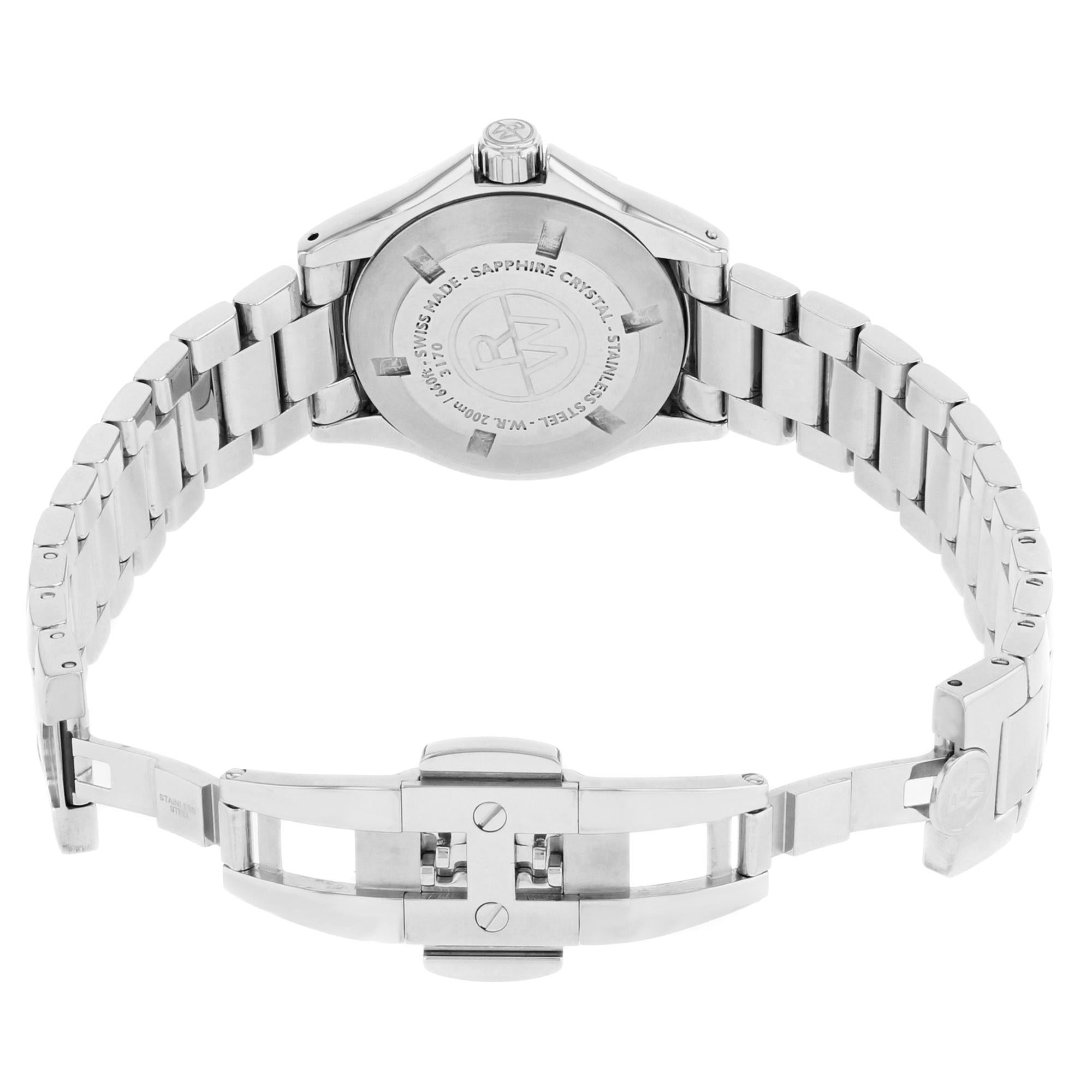 Raymond Weil RW Spirit Steel White MOP Dial Quartz Ladies Watch 3170-ST-05985 In Good Condition For Sale In New York, NY