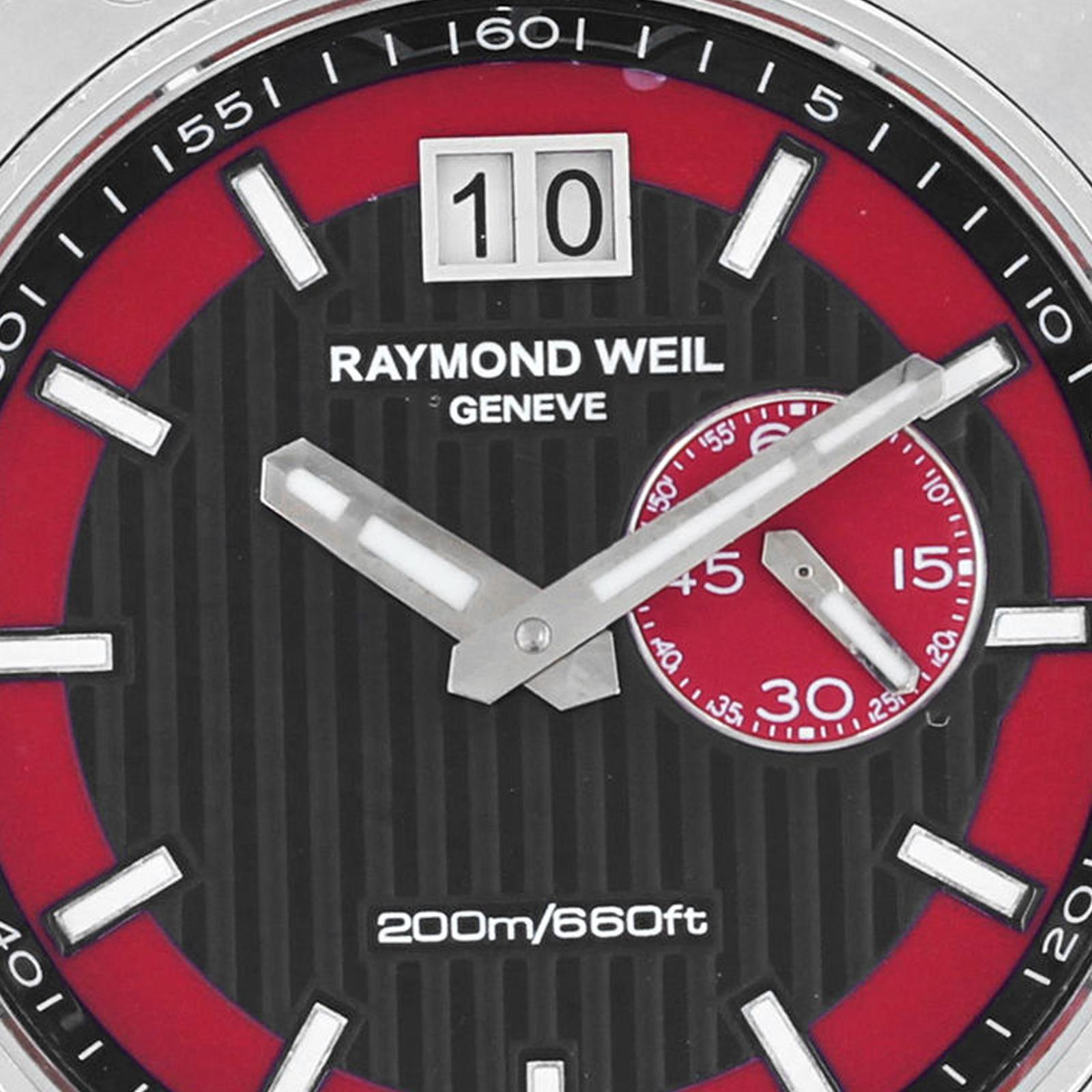 Raymond Weil RW Sport Rubber Schwarz Rotes Zifferblatt 8300-SR1-20041 Quarz Herrenuhr 3