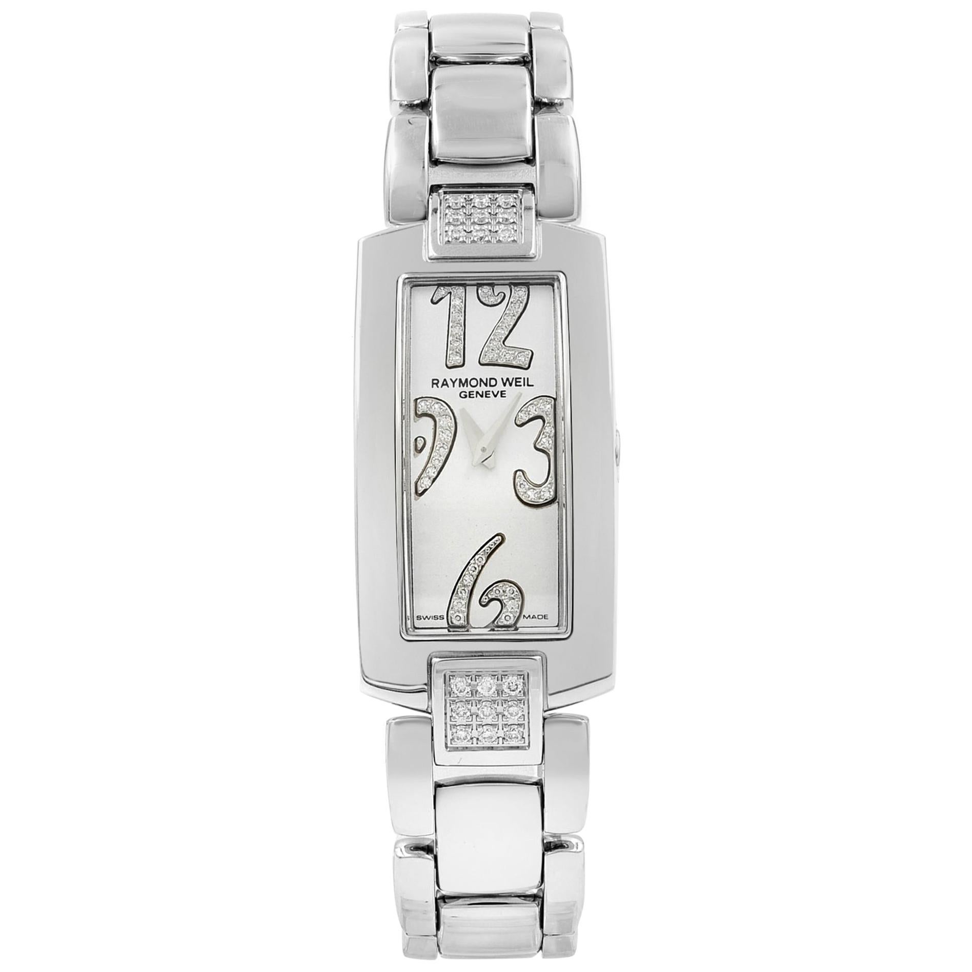Raymond Weil Shine Stainless Steel Diamonds Quartz Ladies Watch 1500-ST2-05383 For Sale