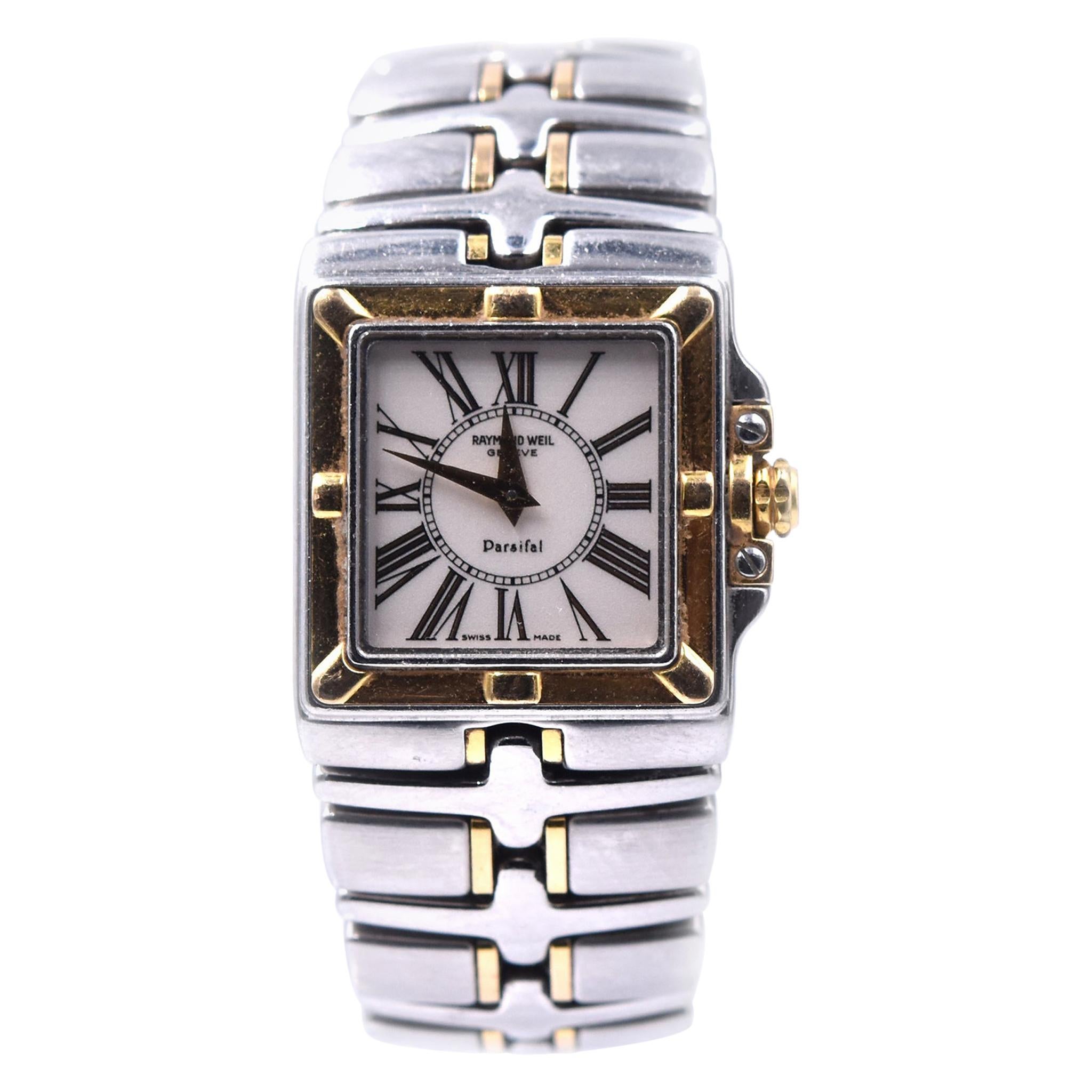 Authentic Ladies Raymond Weil Parsifal Steel Gold Quartz Watch at 1stDibs