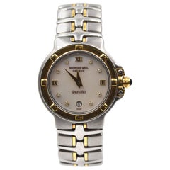 Raymond Weil Stainless Steel Two-Tone Parsifal MOP Diamond Dial Watch 9990