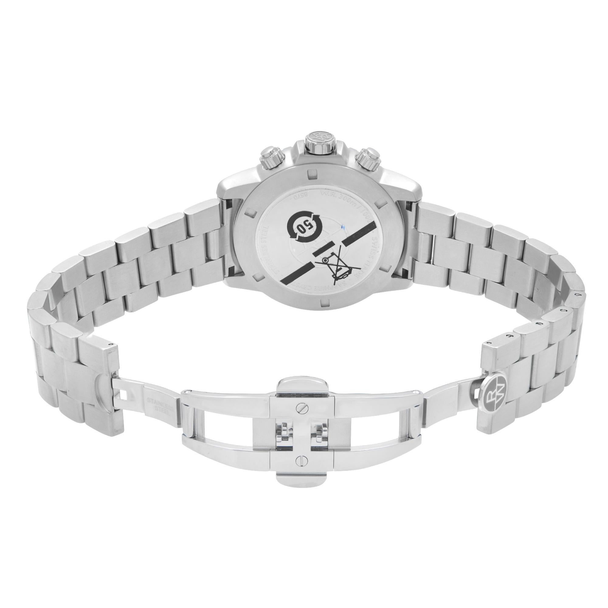 Raymond Weil Tango Stahl Silber Blau Zifferblatt Quarz Herrenuhr 8570-ST3-65501 3