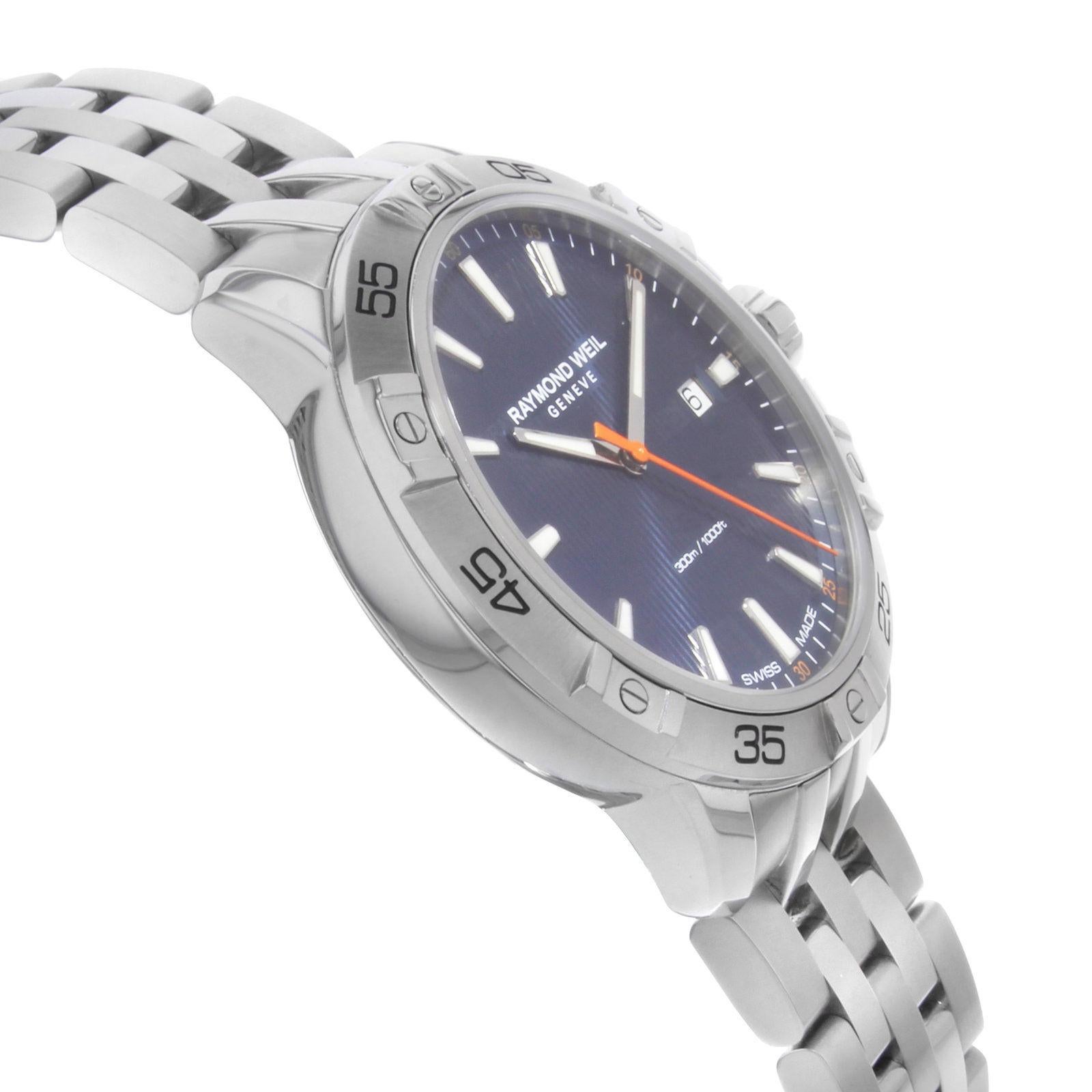 raymond weil blue dial tango watch - 8160-st2-50001