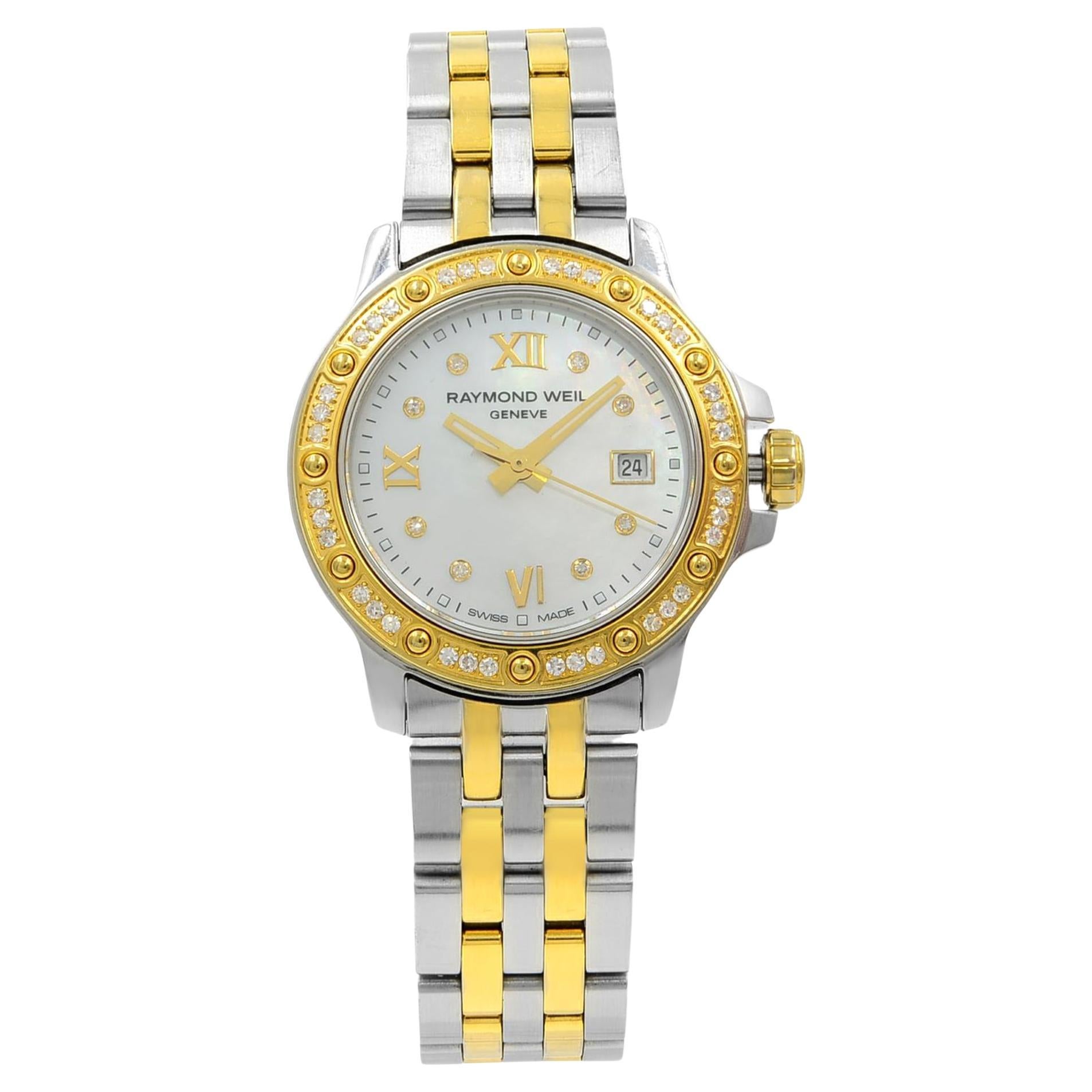 Raymond Weil Tango Gold Tone Steel  MOP Dial Quartz Ladies Watch 5399-SPS-00995