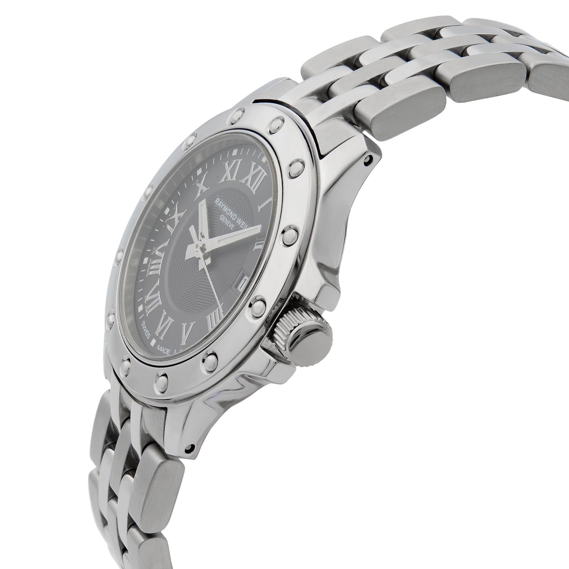 Raymond Weil Tango Stainless Steel Gray Dial Quartz Ladies Watch 5399-ST-00608 In Excellent Condition In New York, NY