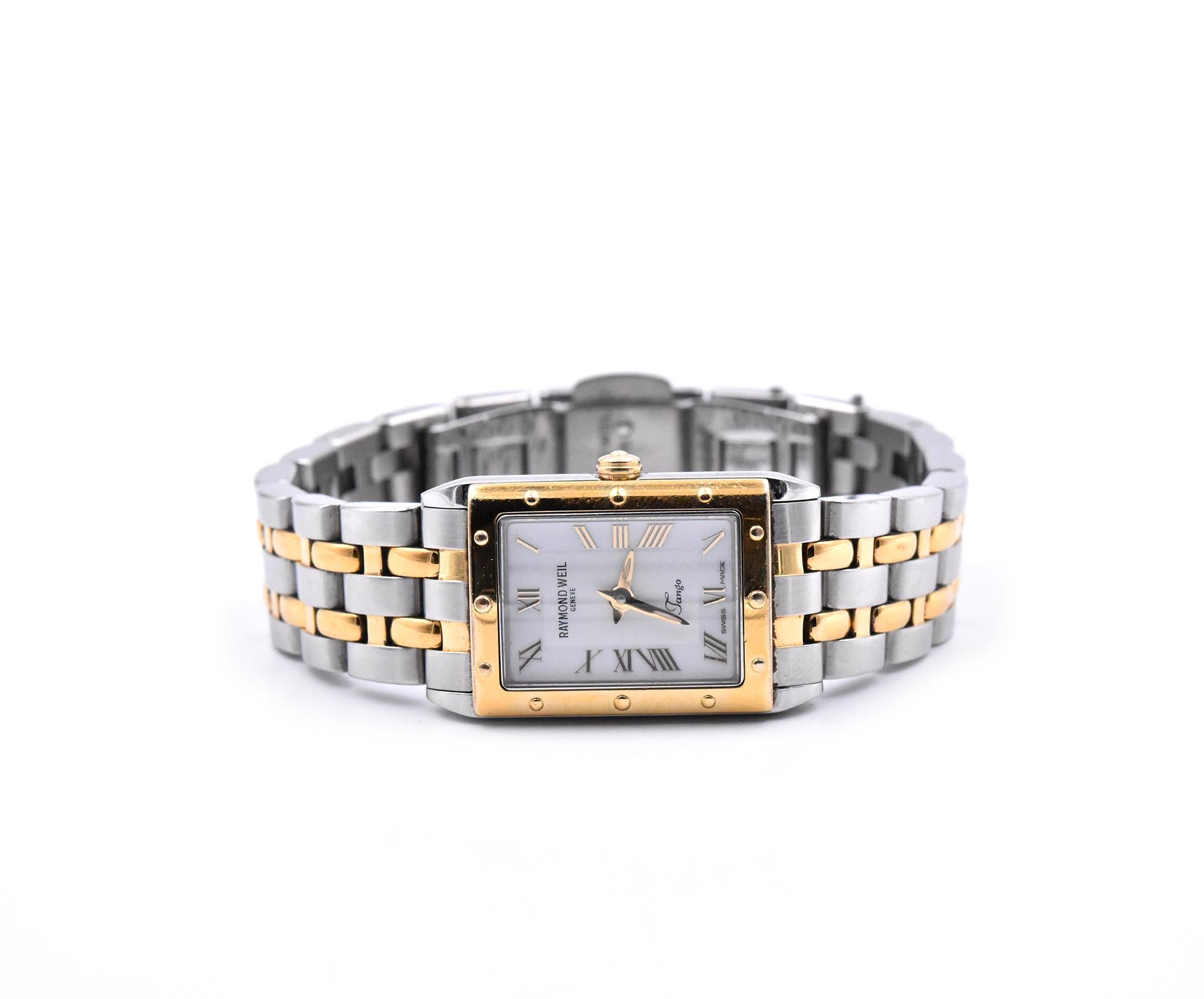 Raymond Weil Tango Stainless-Steel Two-Tone Watch Ref. 5971 In Excellent Condition In Scottsdale, AZ