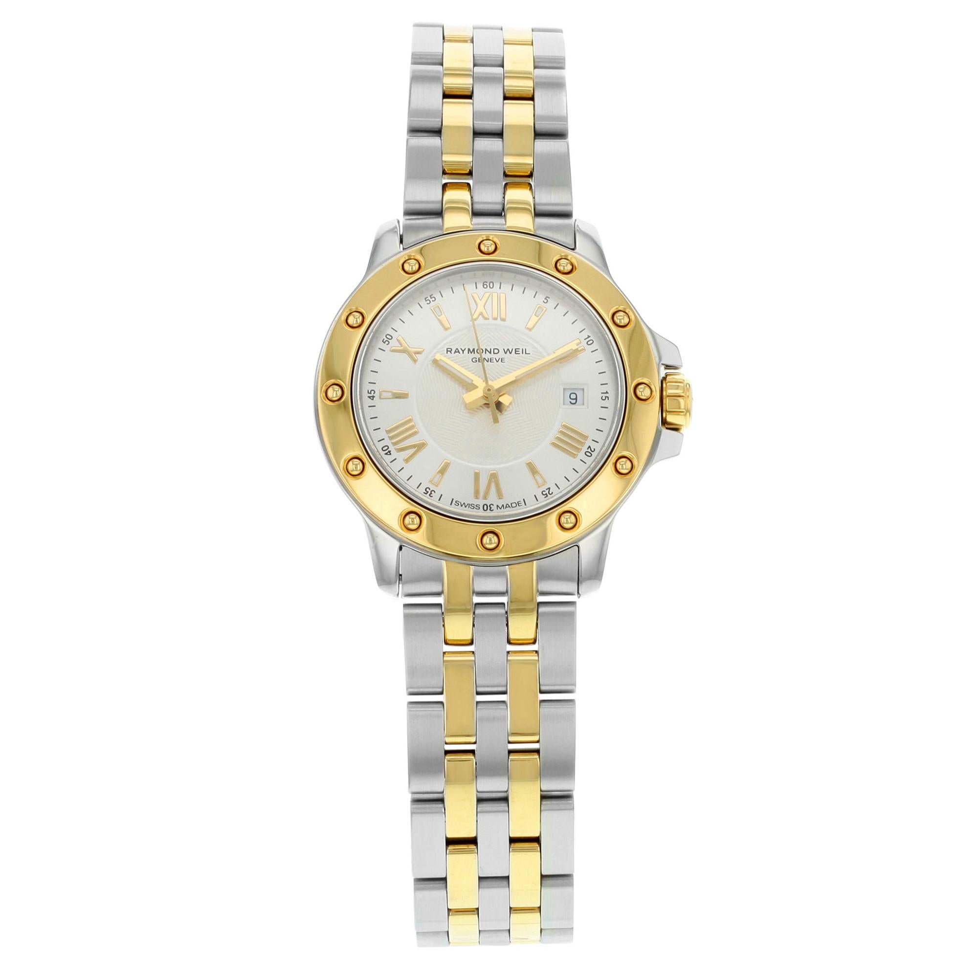 Raymond Weil Montre Tango en acier et quartz de couleur or pour femmes 5399-STP-00657