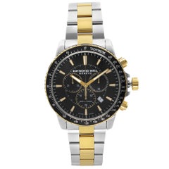 Raymond Weil Herrenuhr Tango Stahl zweifarbiges schwarzes Zifferblatt Quarz 8570-SP1-20001