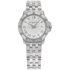 Raymond Weil Tango Stahl-Herrenuhr mit weißem römischem Zifferblatt 5599-ST-00308