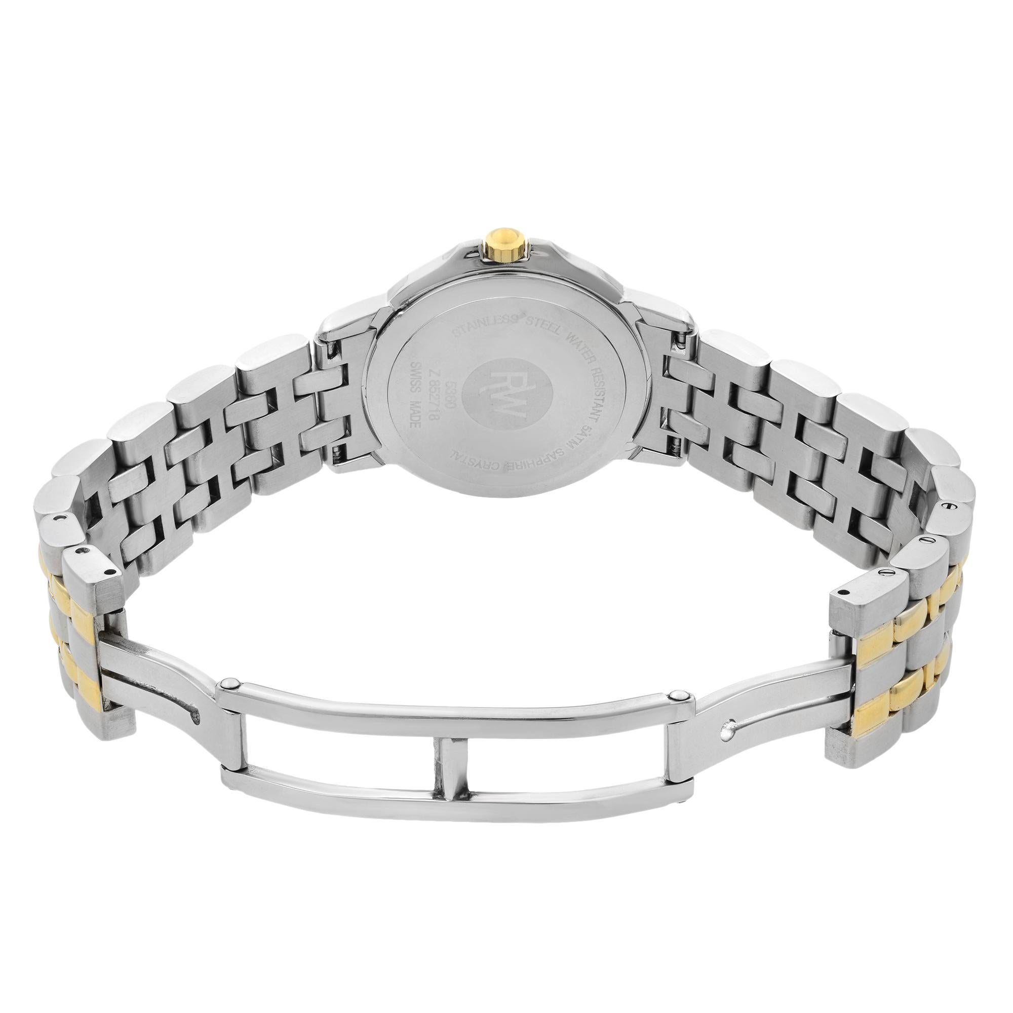 Raymond Weil Tango Damenuhr 5360, zweifarbiger Stahl, kariertes Silber Zifferblatt, Quarz 2